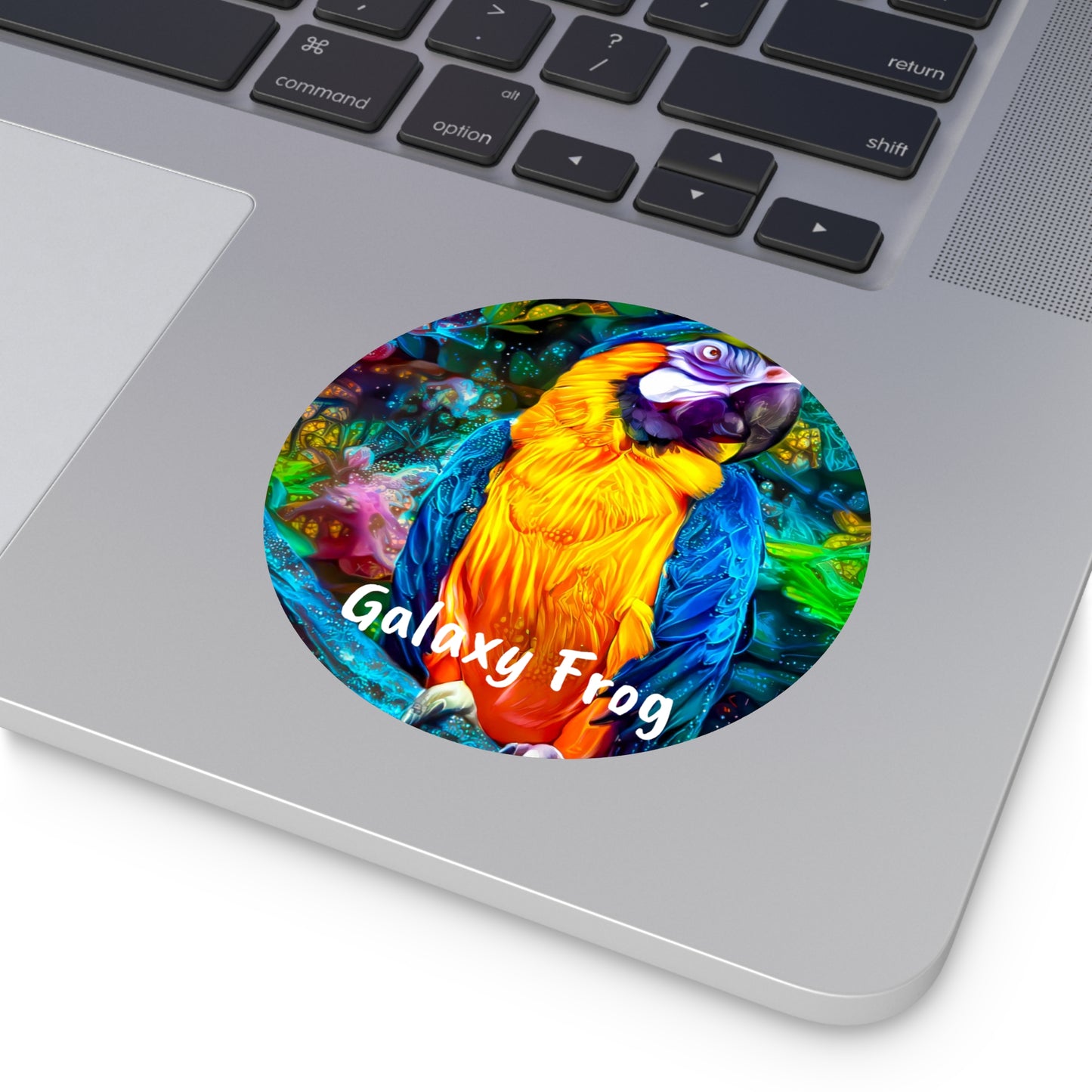 Galaxy Frog Parrot Round Vinyl Stickers