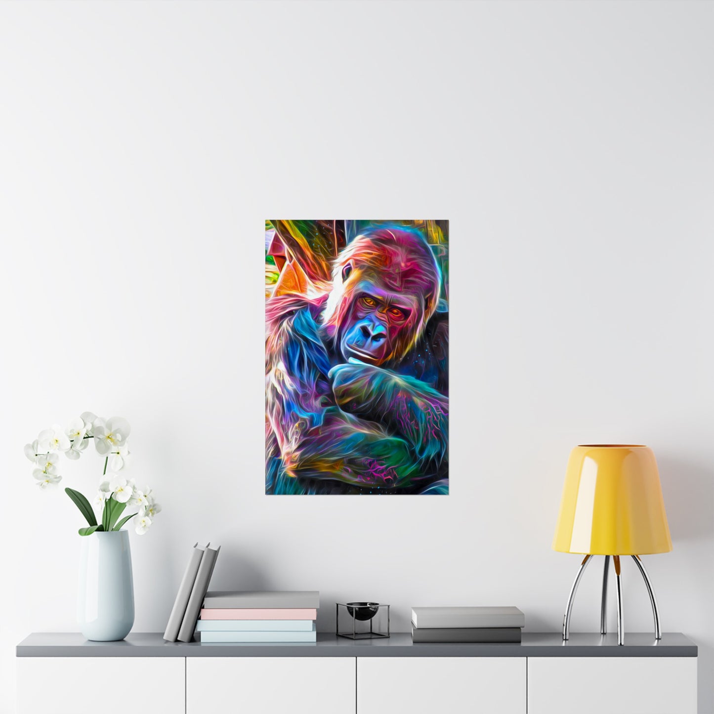 Neon Sunset Gorilla Premium Matte vertical posters