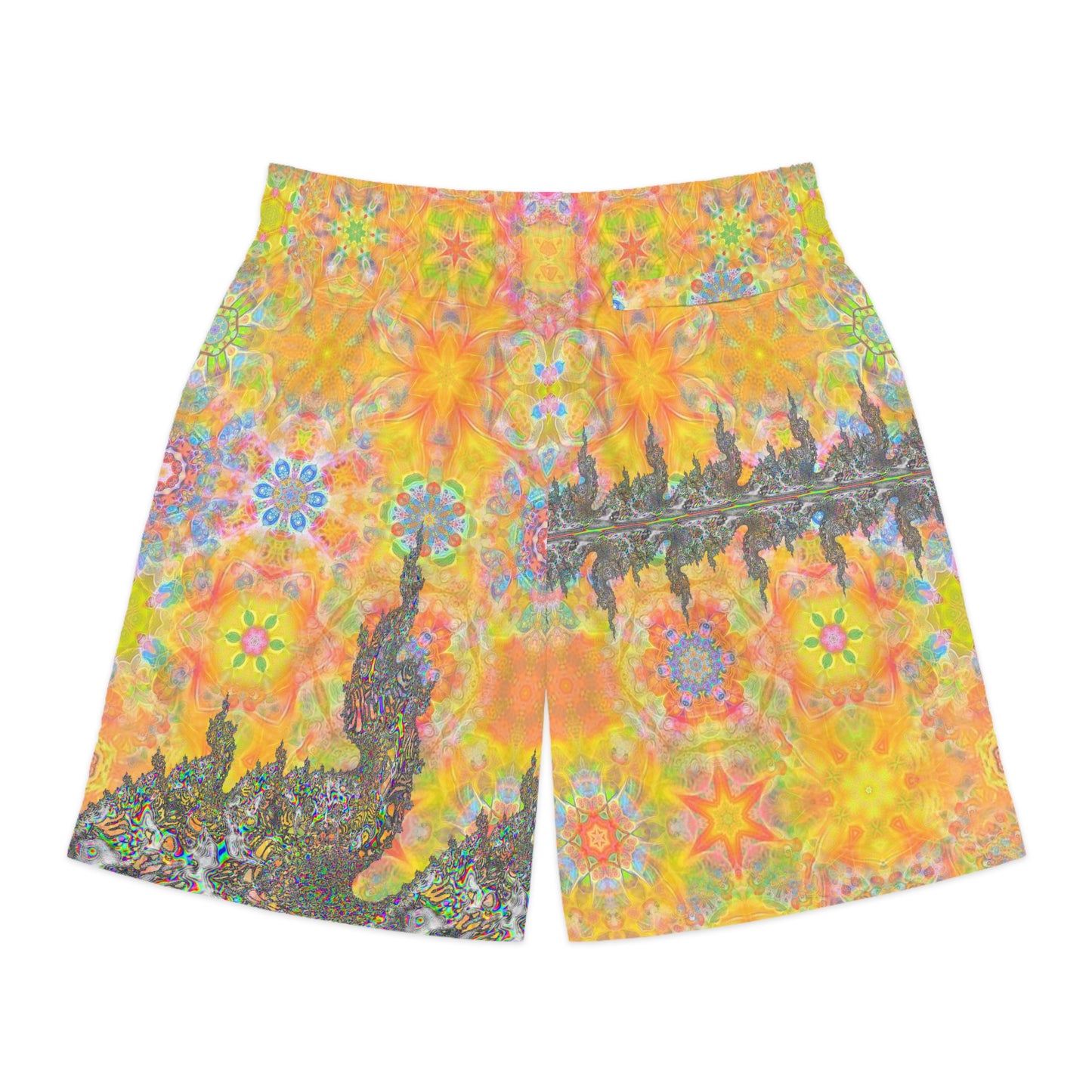 Galaxy Frog Men's Jogger Fractal Cymatics kaleidoscope geometry Shorts (AOP)