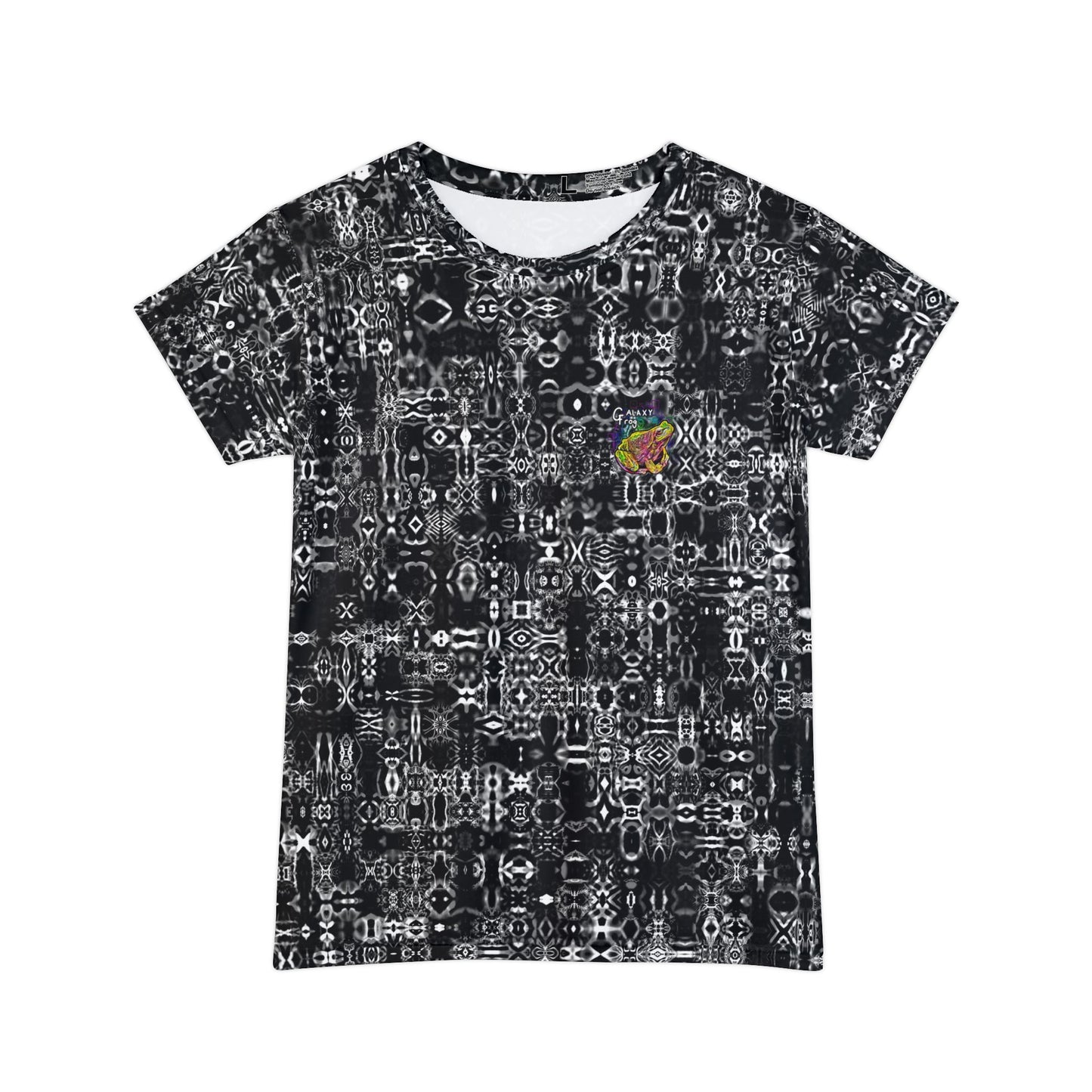 Galaxy Frog Women's Short Sleeve Cymatics  Kaleidoscape Shirt (AOP)