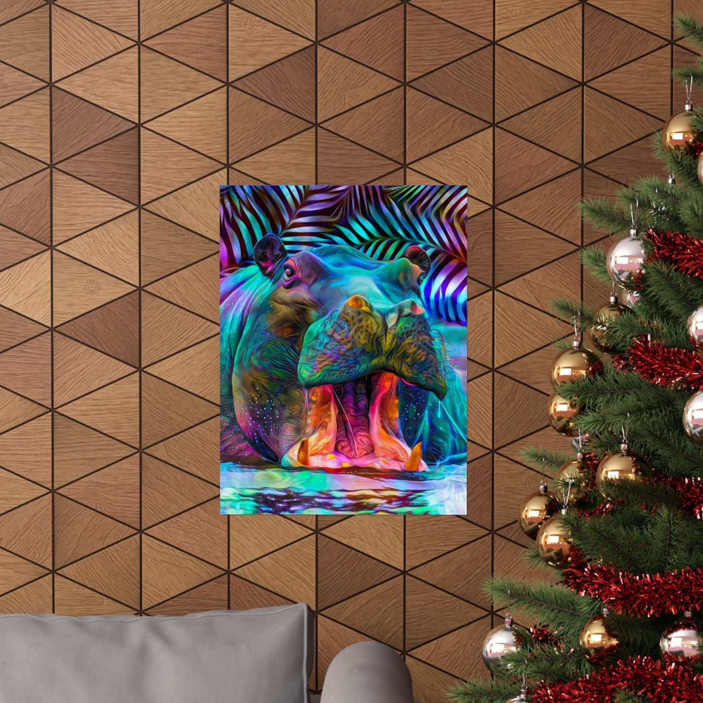 Happy Hippy Hippo Premium Matte vertical posters