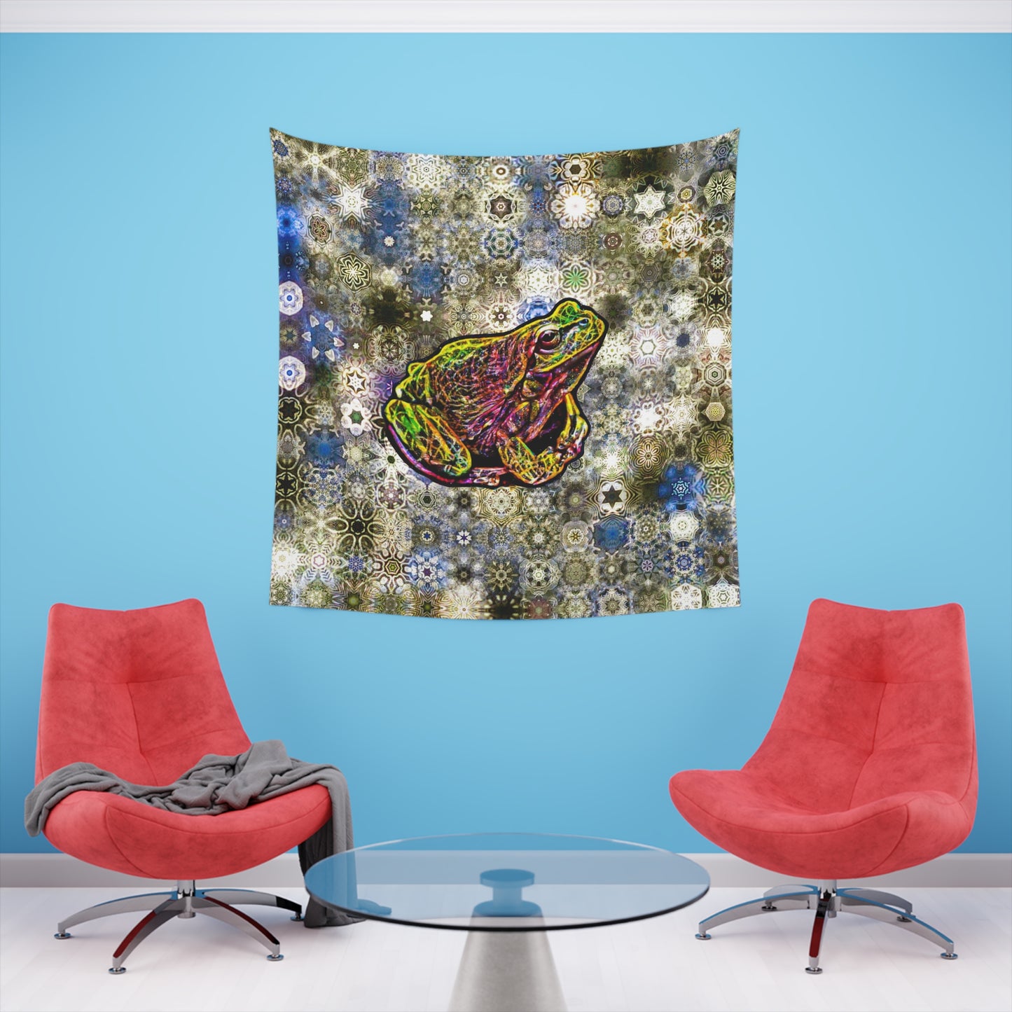 Galaxy Frog Cymatics Printed Wall Tapestry