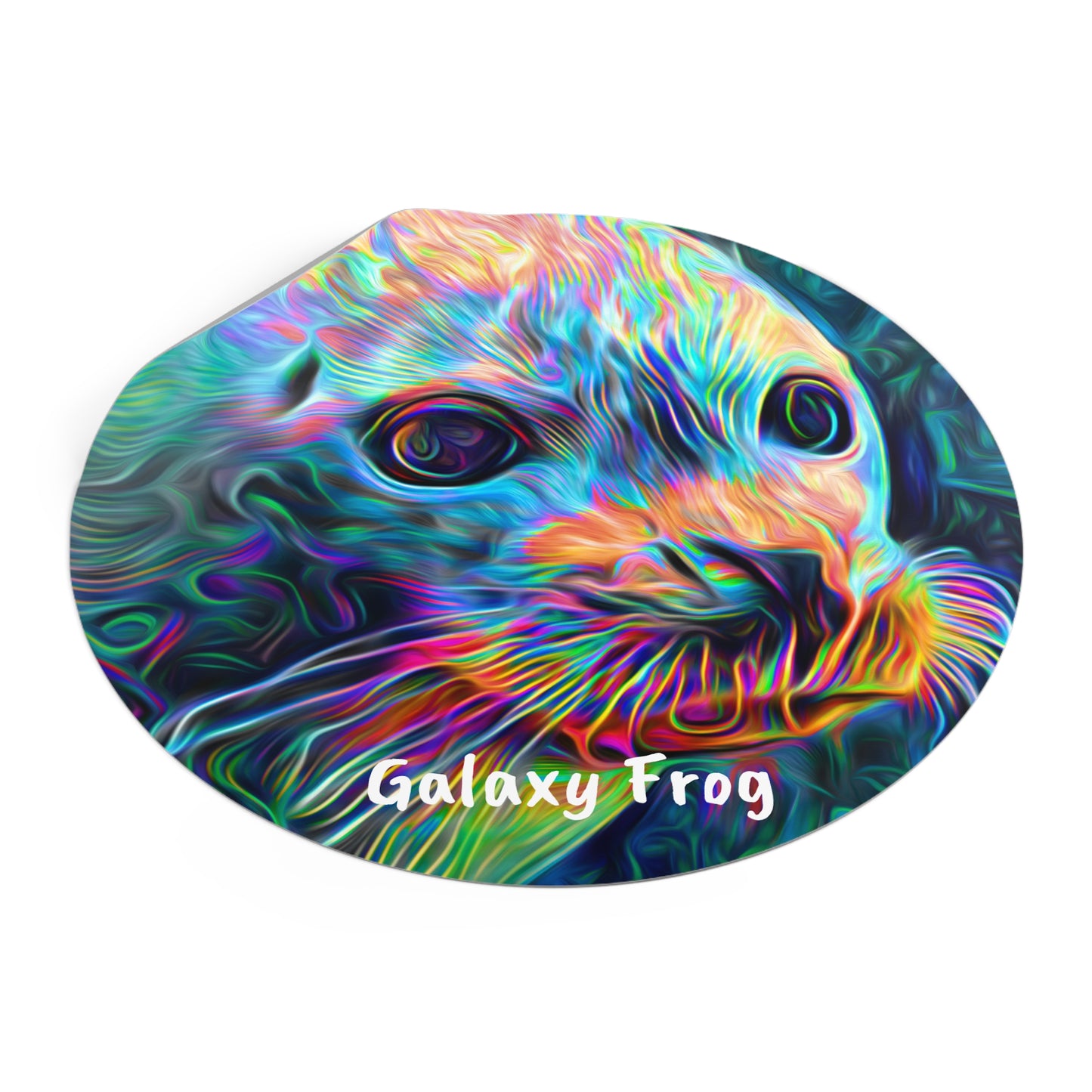 Galaxy Frog Seal Round Vinyl Stickers