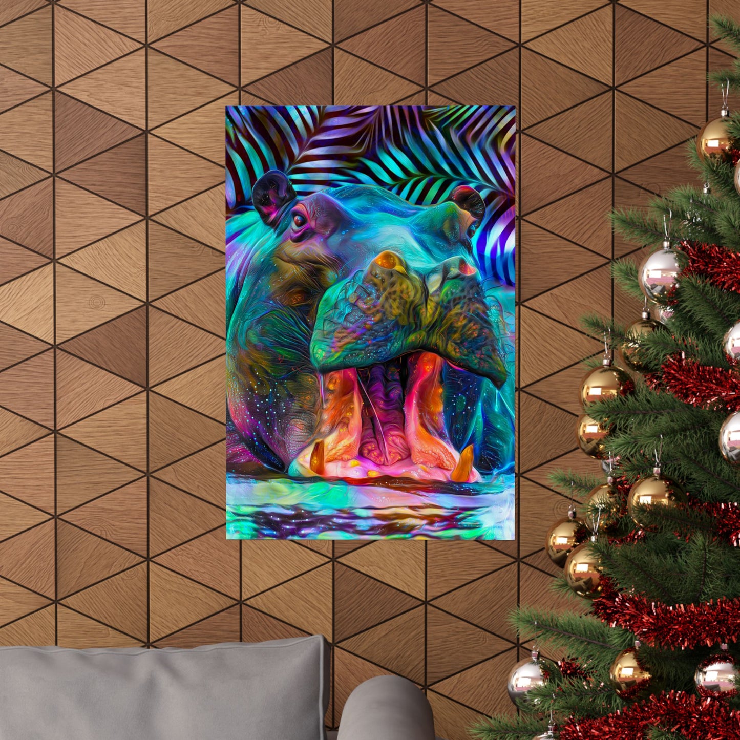 Happy Hippy Hippo Premium Matte vertical posters