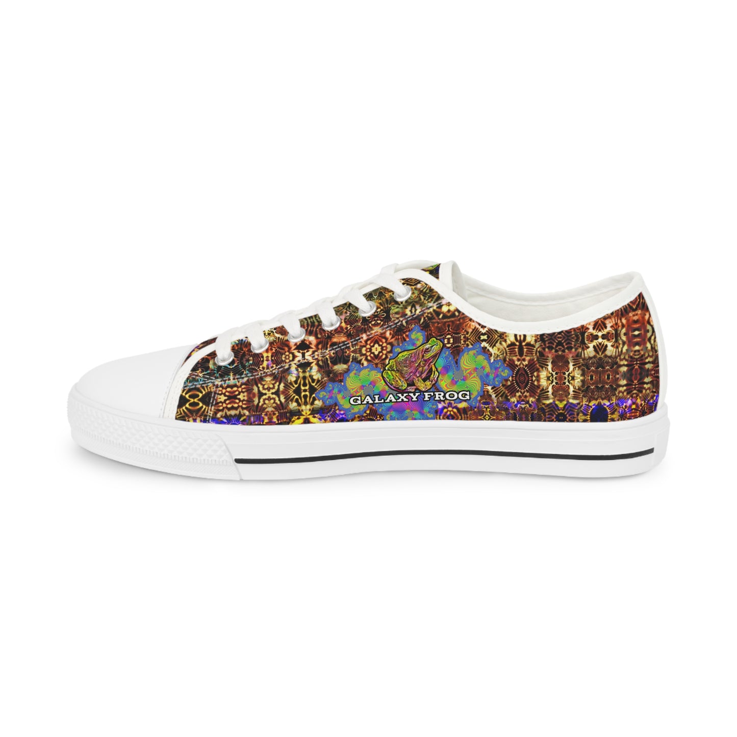 Galaxy Frog Men's Low Top Sneakers "Abaliwo"  Fractal Cymatics 0006