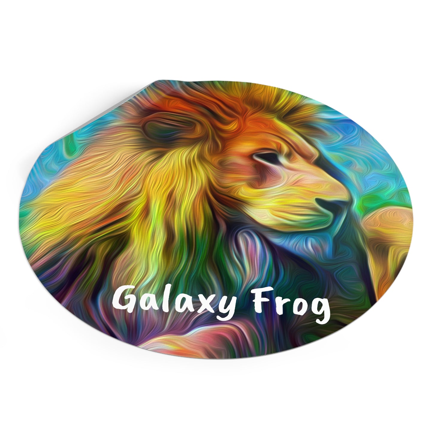 Galaxy Frog Lion Round Vinyl Stickers