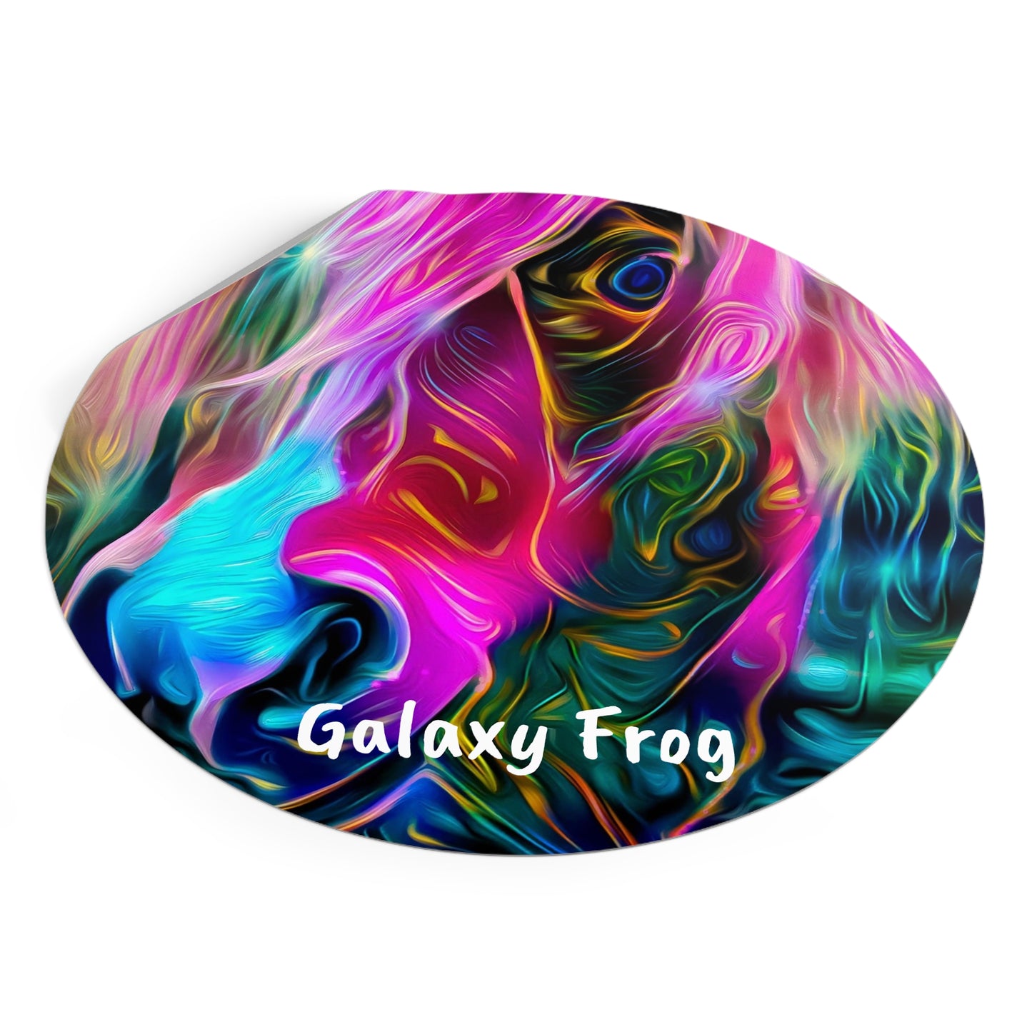 Galaxy Frog Horse Round Vinyl Stickers