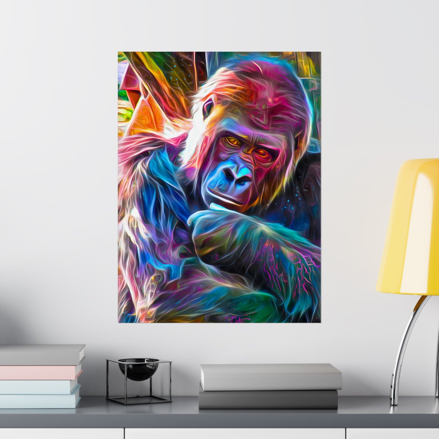 Neon Sunset Gorilla Premium Matte vertical posters