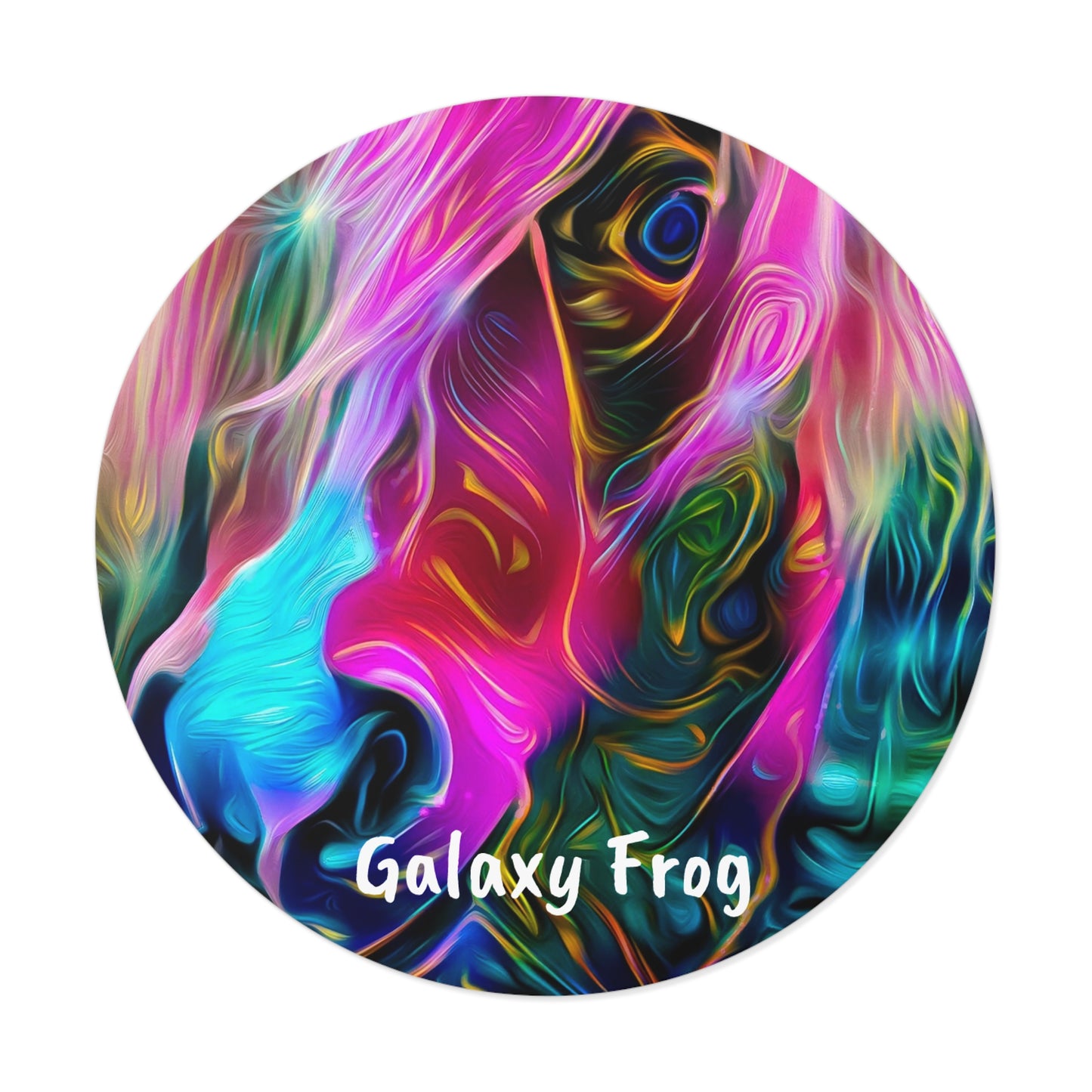 Galaxy Frog Horse Round Vinyl Stickers