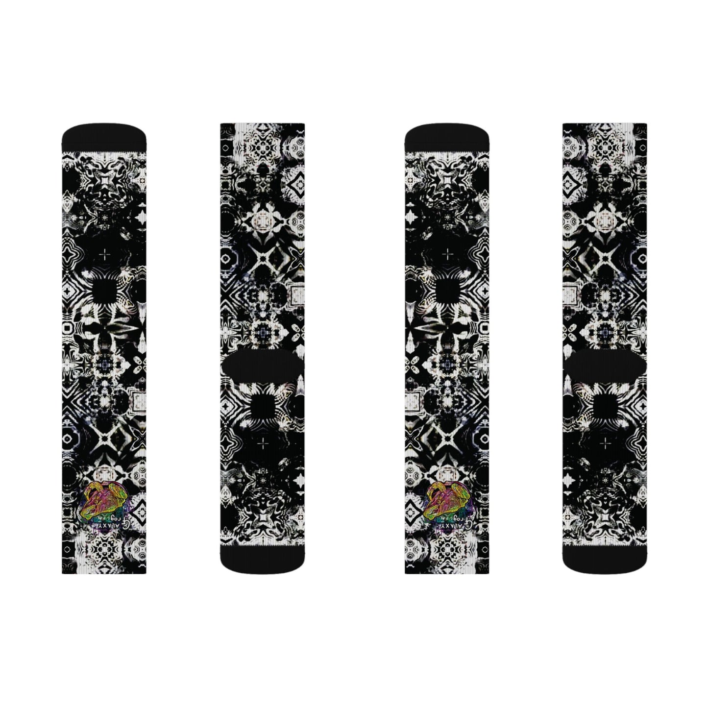 Galaxy Frog Cymatic Kaleidoscape Socks