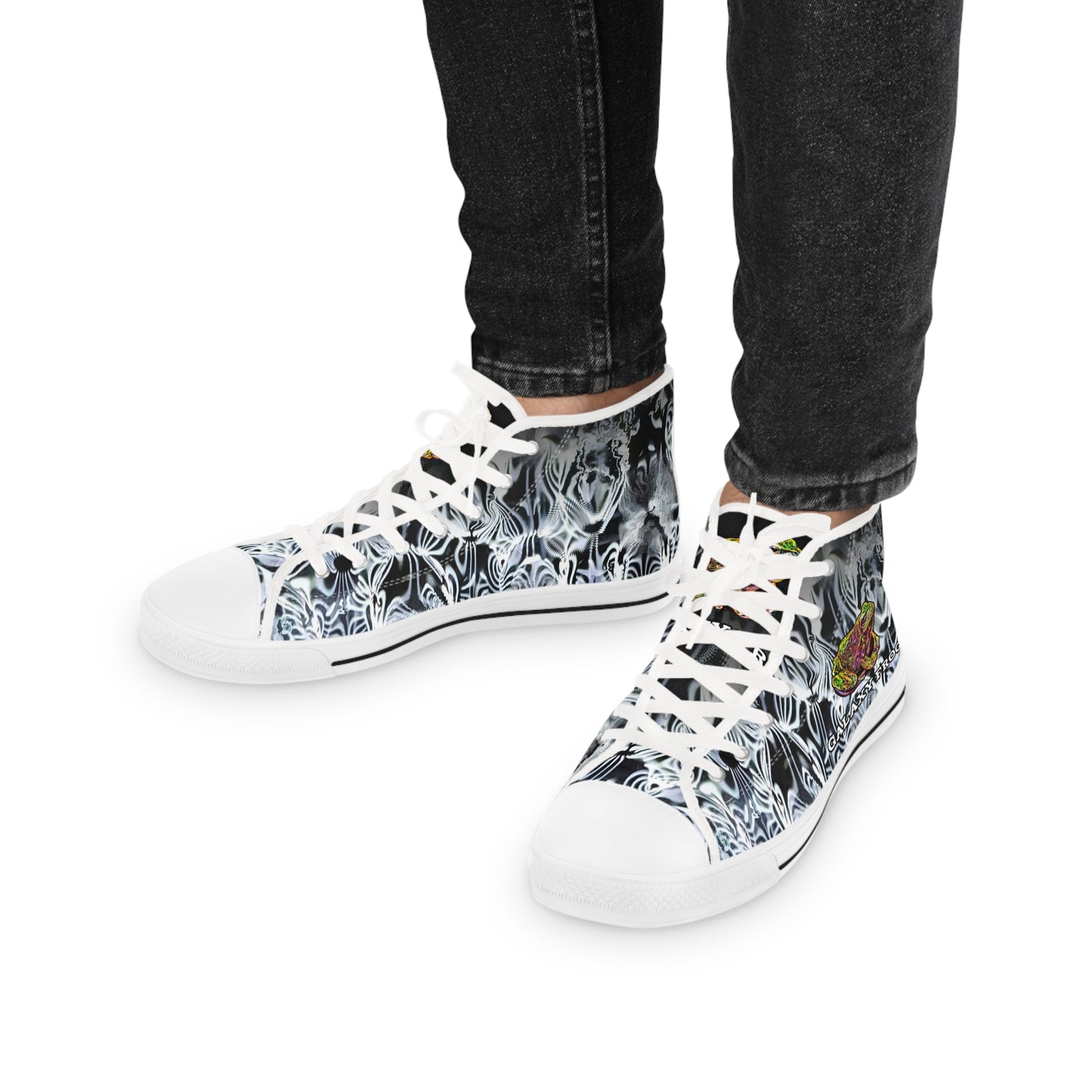 Galaxy Frog Men's High Top Cymatics Sneakers 0001