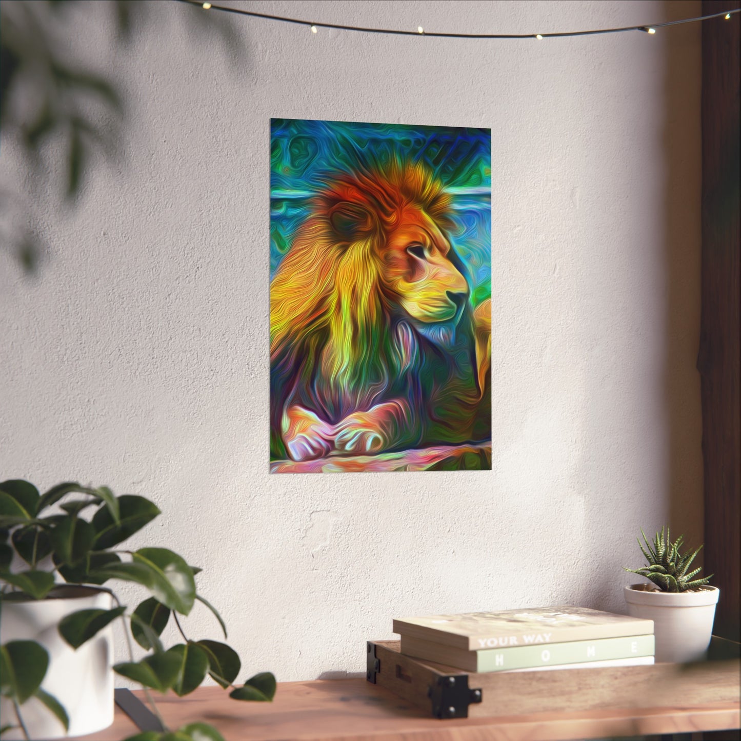 Under the Sun's Brilliant Blanket Lion Premium Matte vertical posters