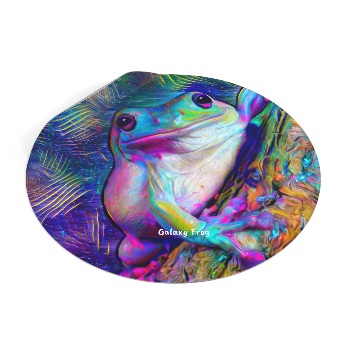 Galaxy Frog Frog Round Vinyl Stickers