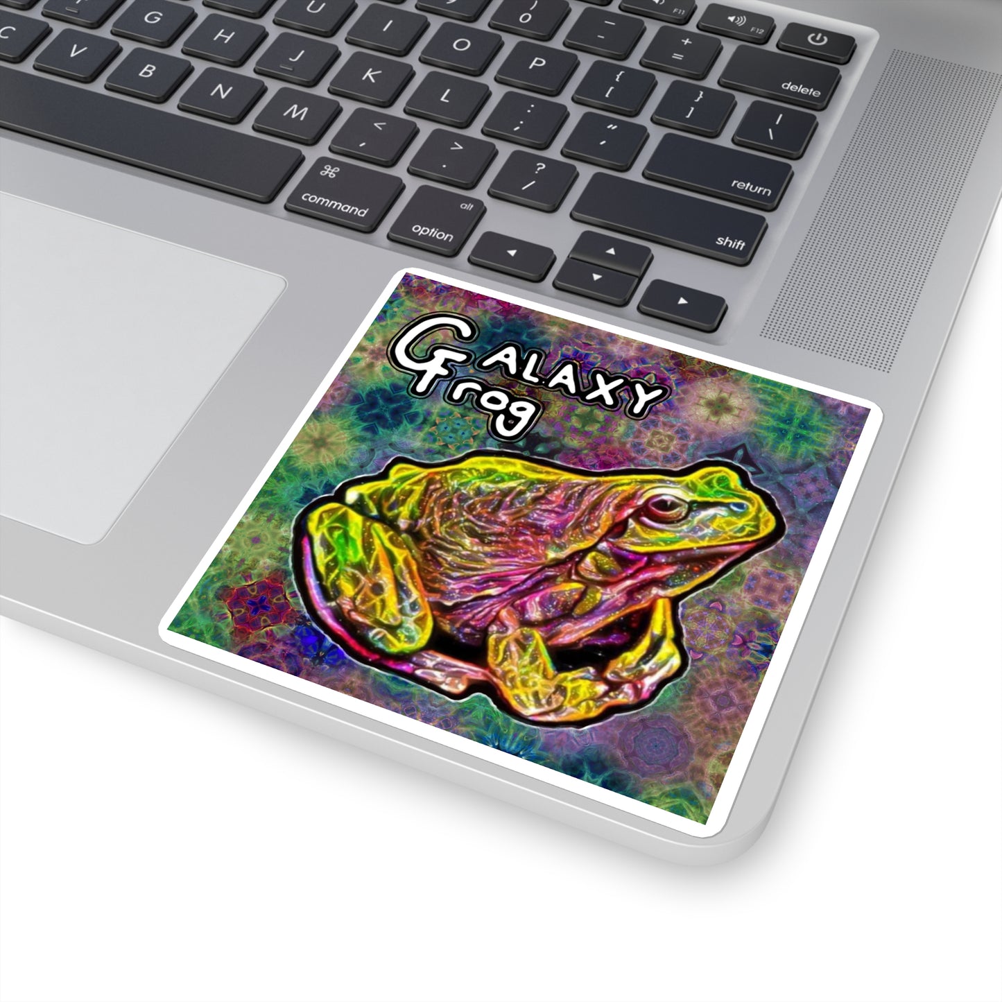 Galaxy Frog Cymagic Kaleidoscape Square Stickers
