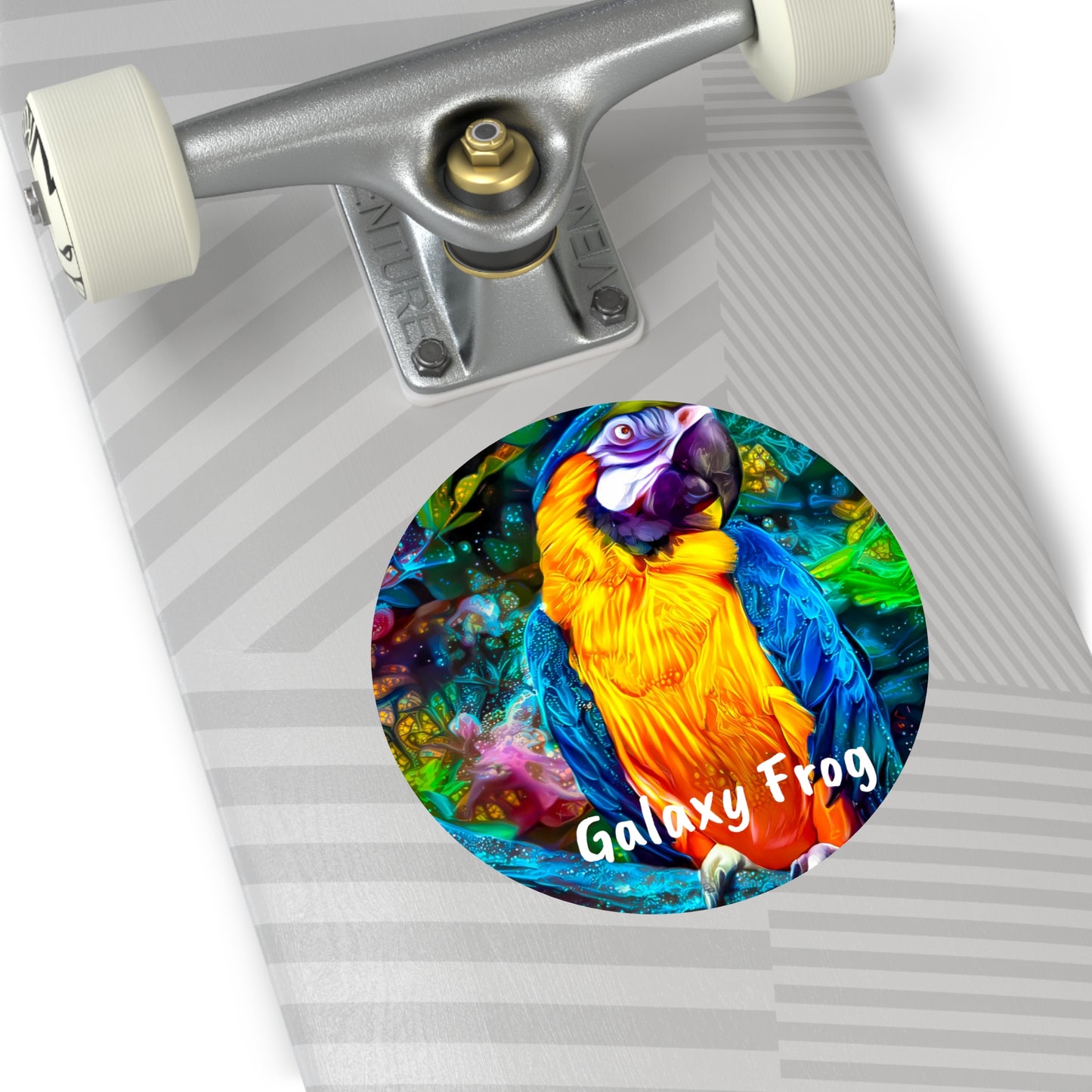 Galaxy Frog Parrot Round Vinyl Stickers