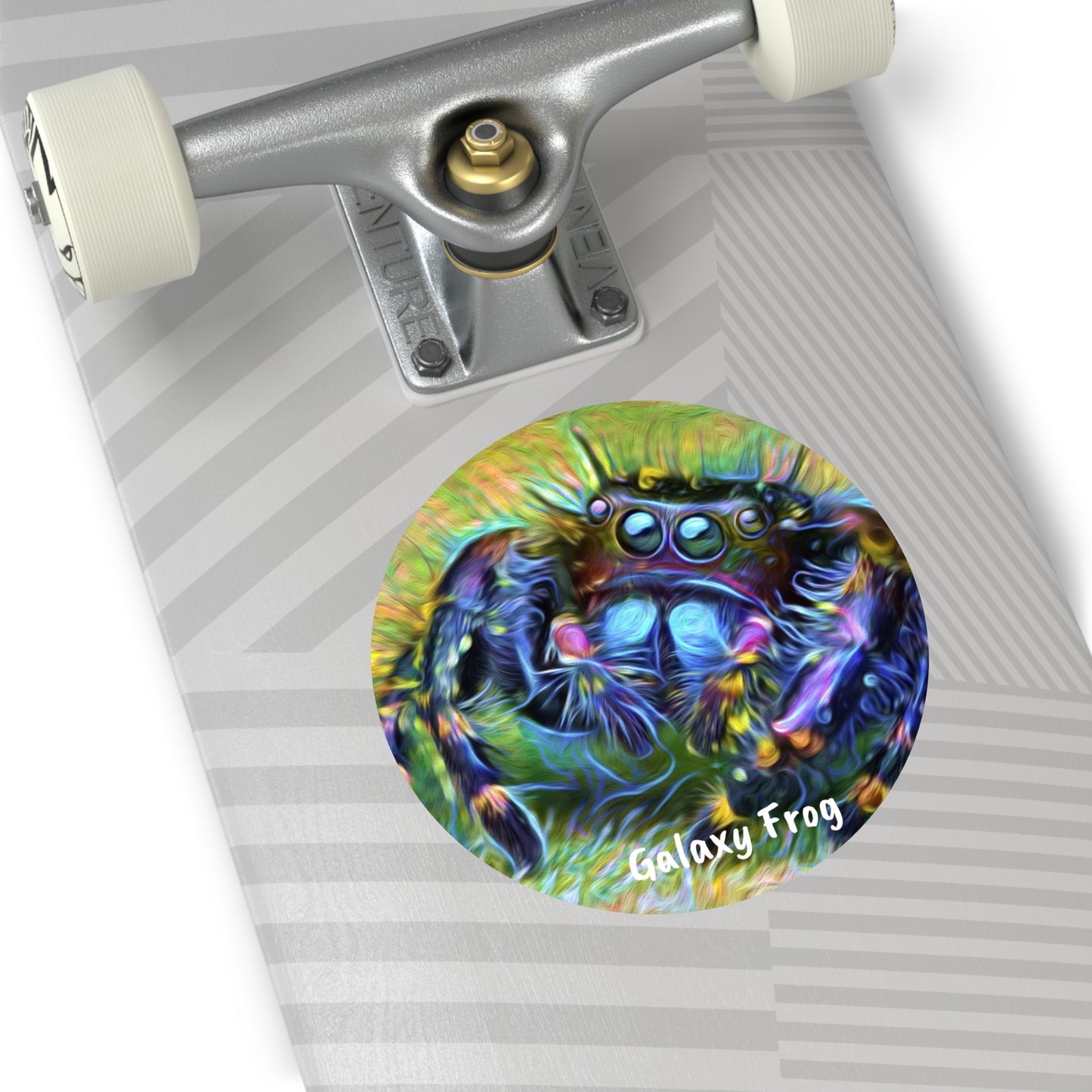 Galaxy Frog Spider Round Vinyl Stickers