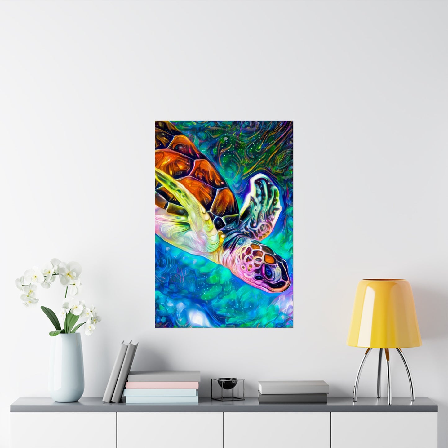 Diving into Dreams Turtle Premium Matte vertical posters