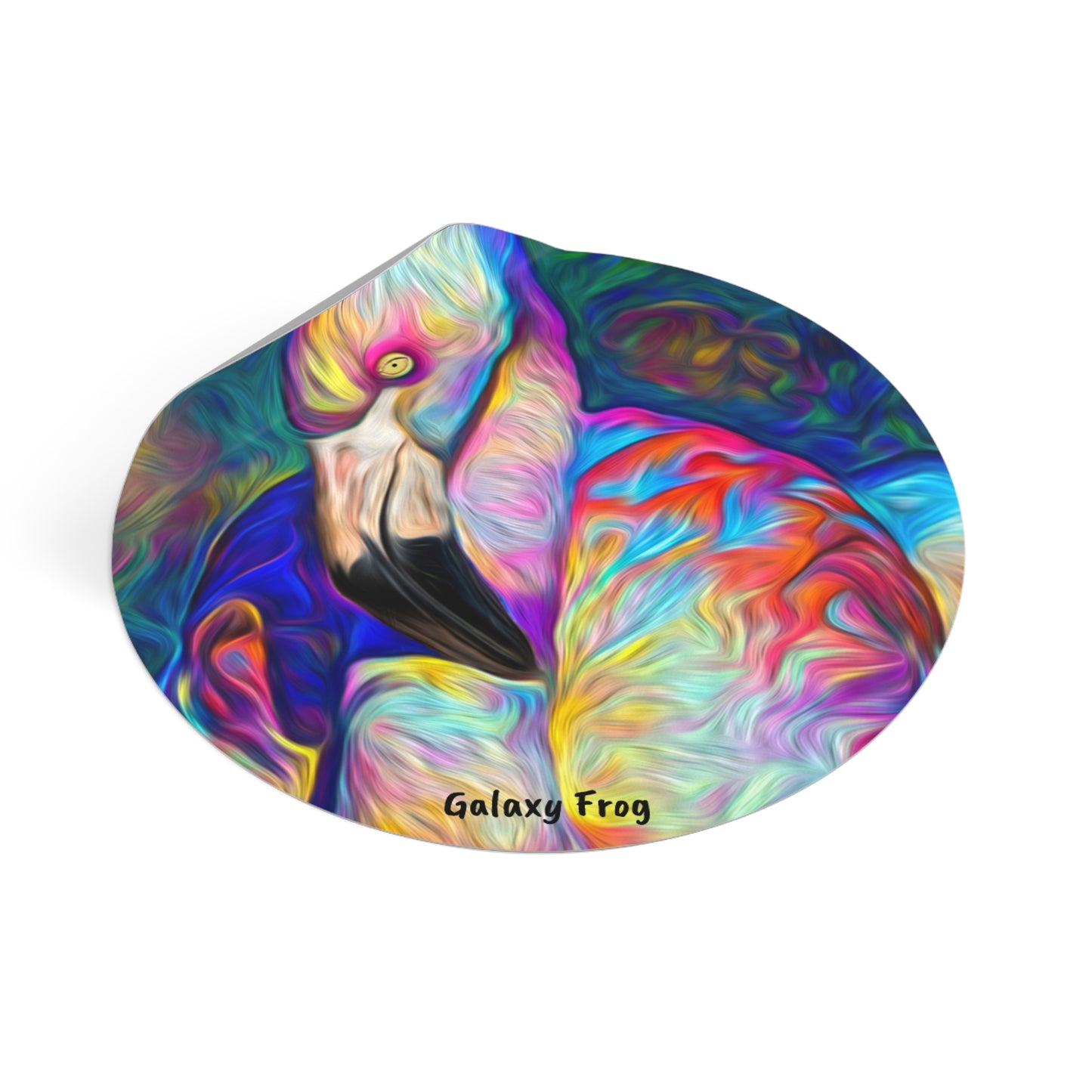 Galaxy Frog Flamingo Round Vinyl Stickers