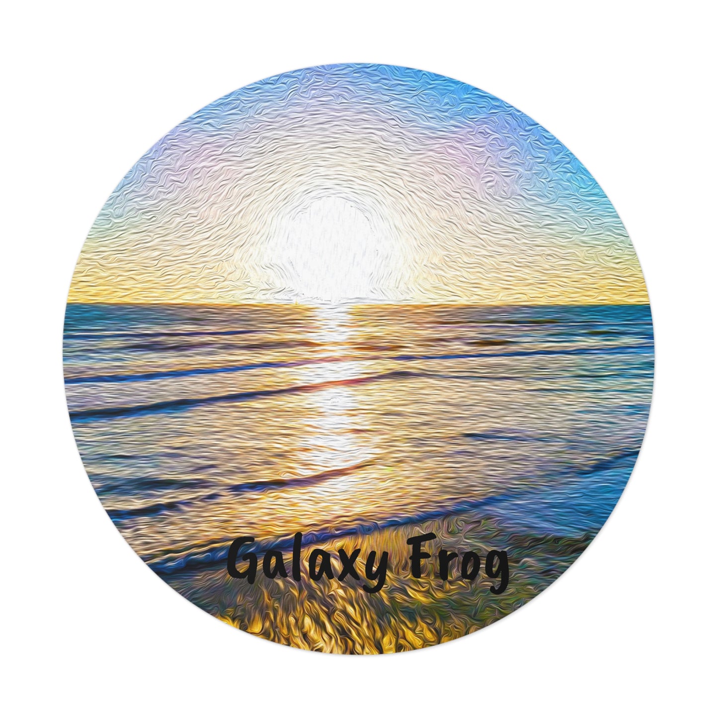 Galaxy Frog Sunset Round Vinyl Stickers