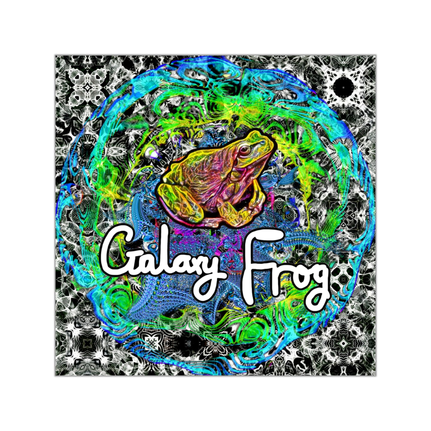 Galaxy Frog Square cymatics Vinyl Stickers