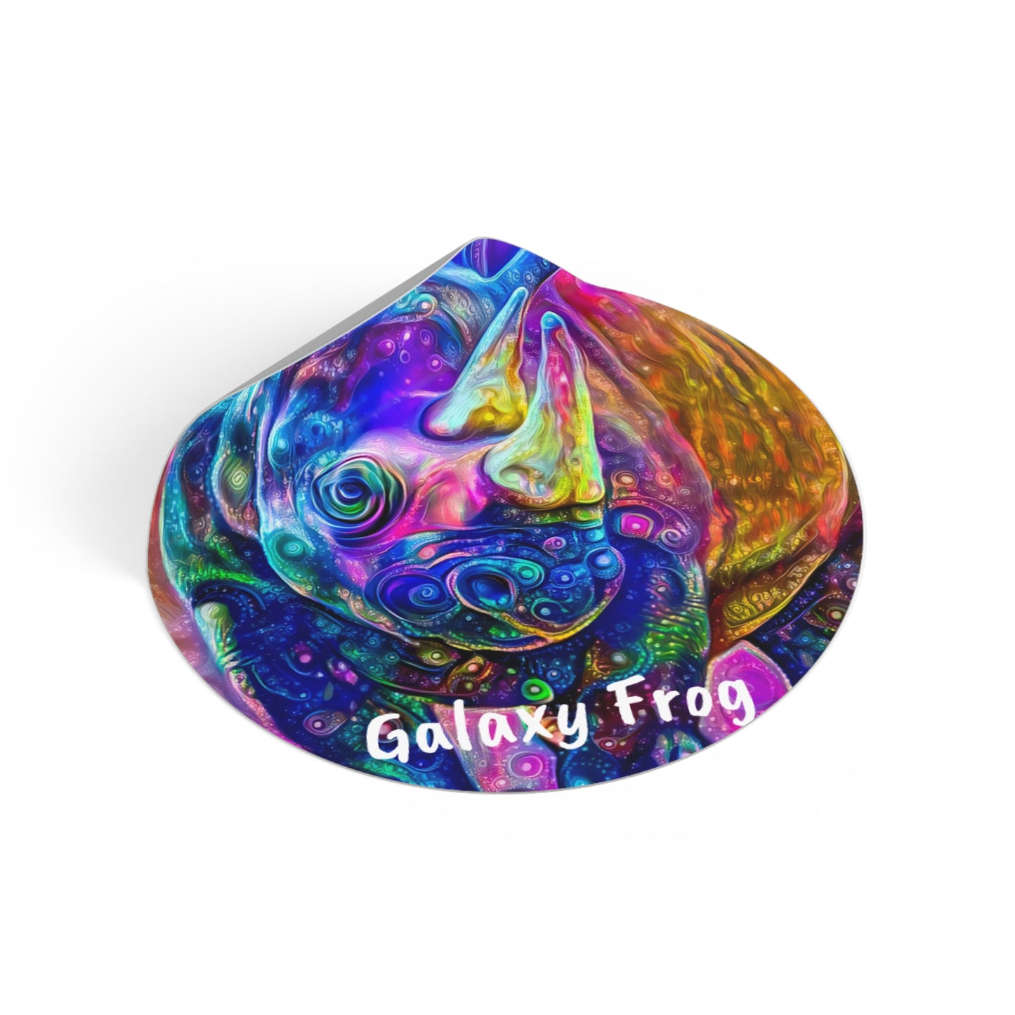 Galaxy Frog Rhino Round Vinyl Stickers