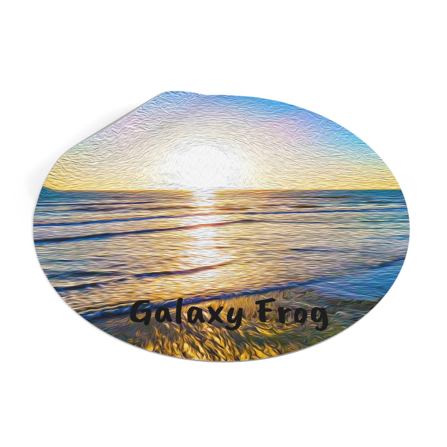 Galaxy Frog Sunset Round Vinyl Stickers