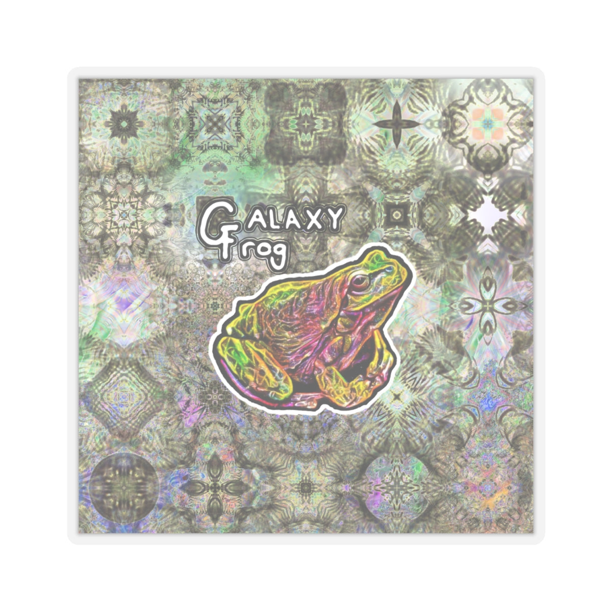 Galaxy Frog Fractal Cymagic Kaleidoscape Stickers