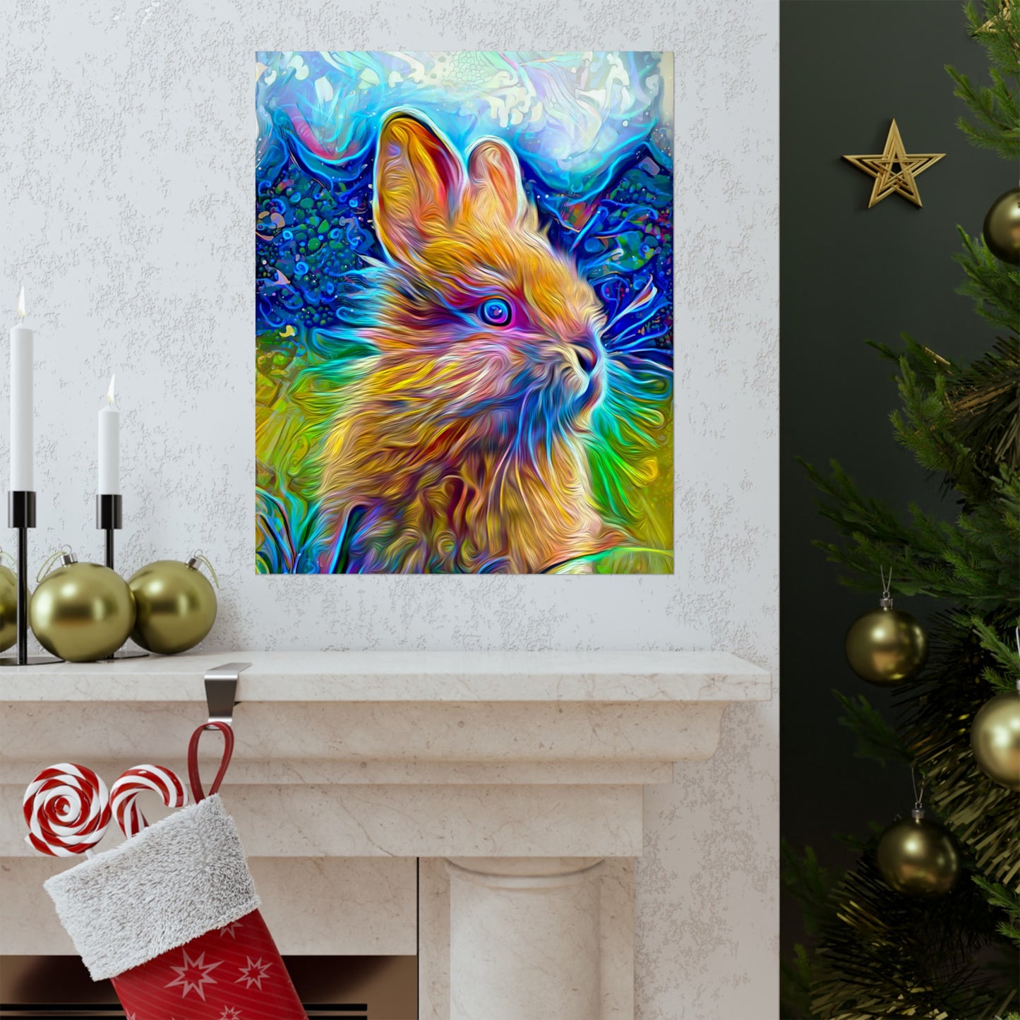 Rainbow Bunny Premium Matte vertical posters