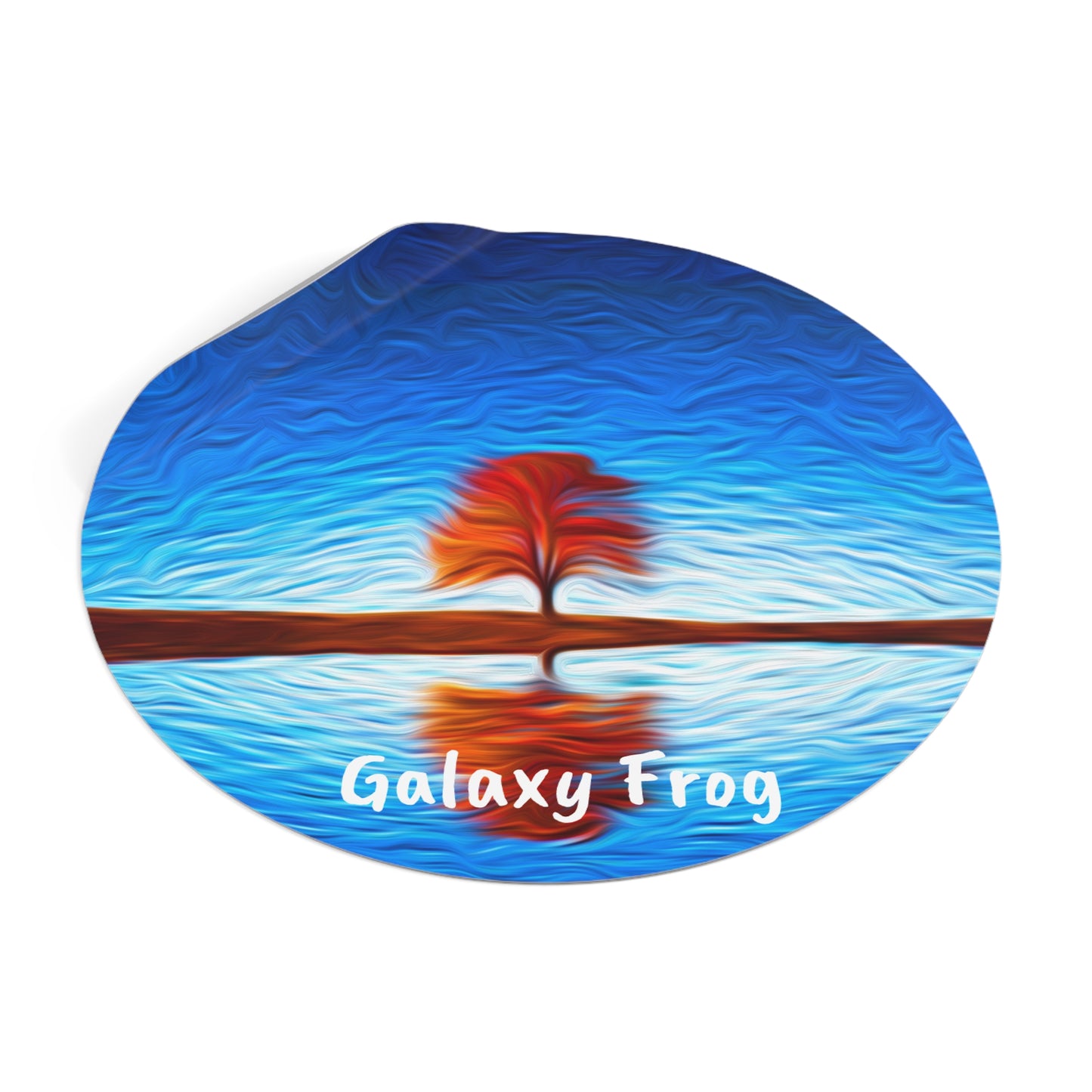 Galaxy Frog Tree Round Vinyl Stickers