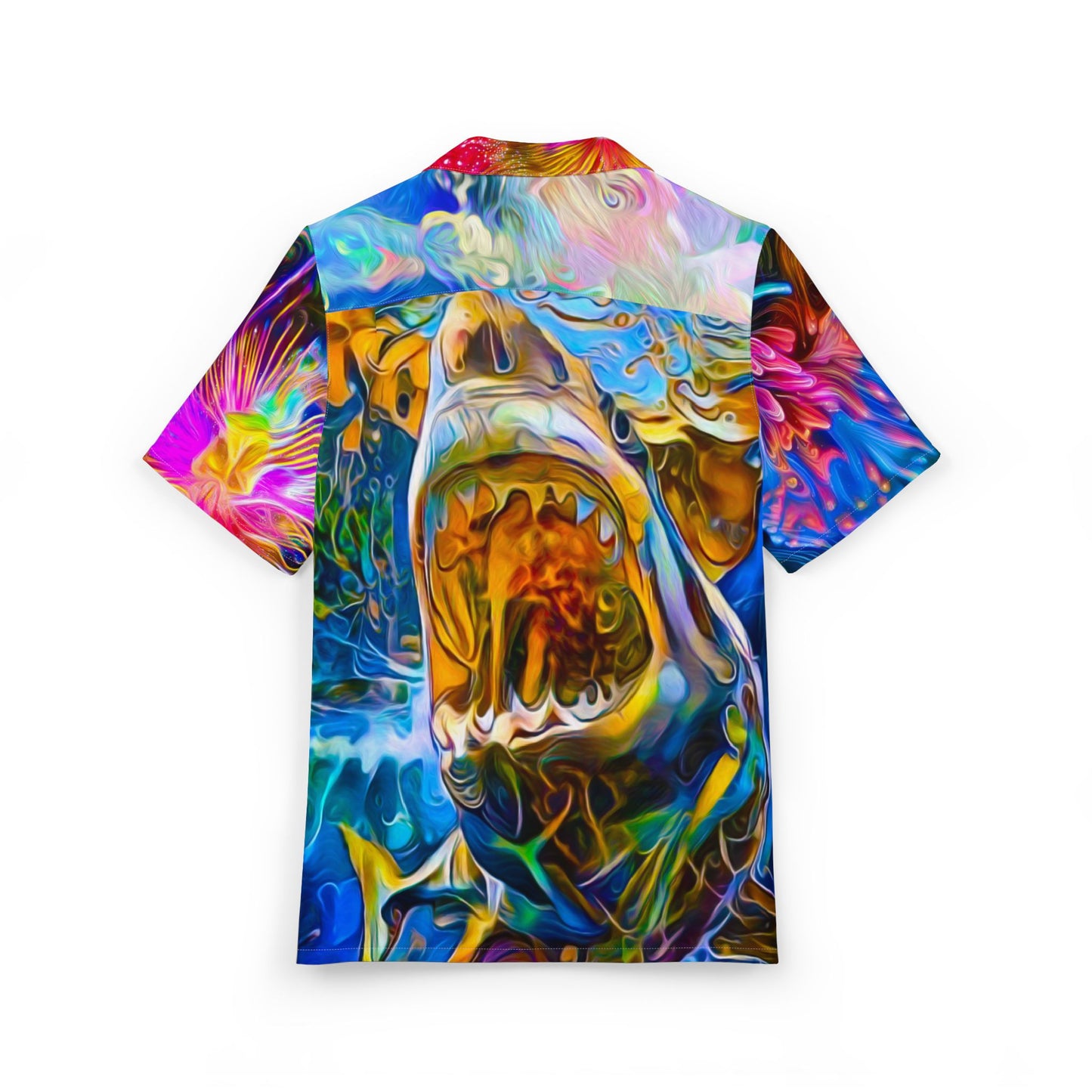 Galaxy Frog Cosmic Hawaiian Button-Down Shirt (AOP)