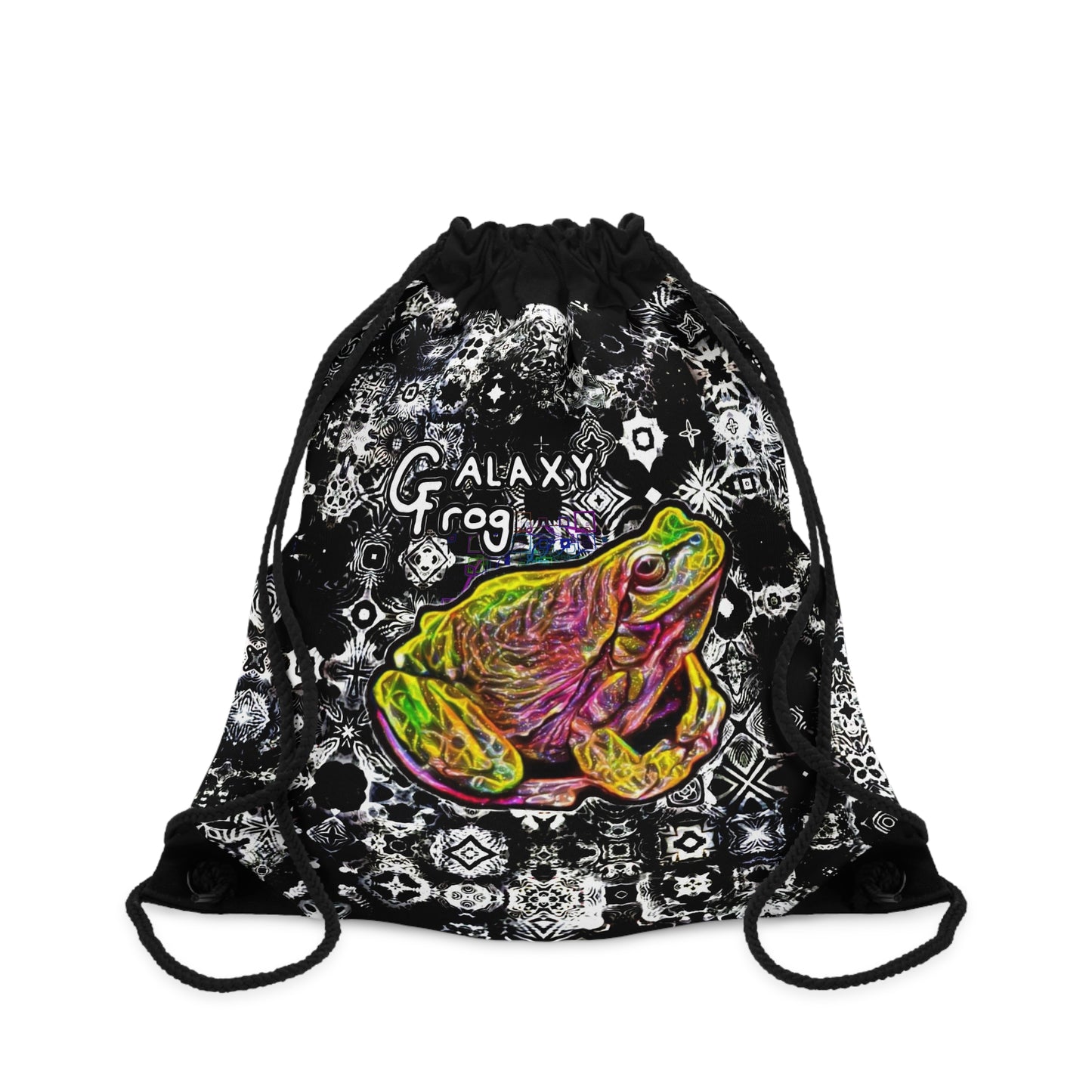 Galaxy Frog Cymatic Kaleidoscape Drawstring Bag