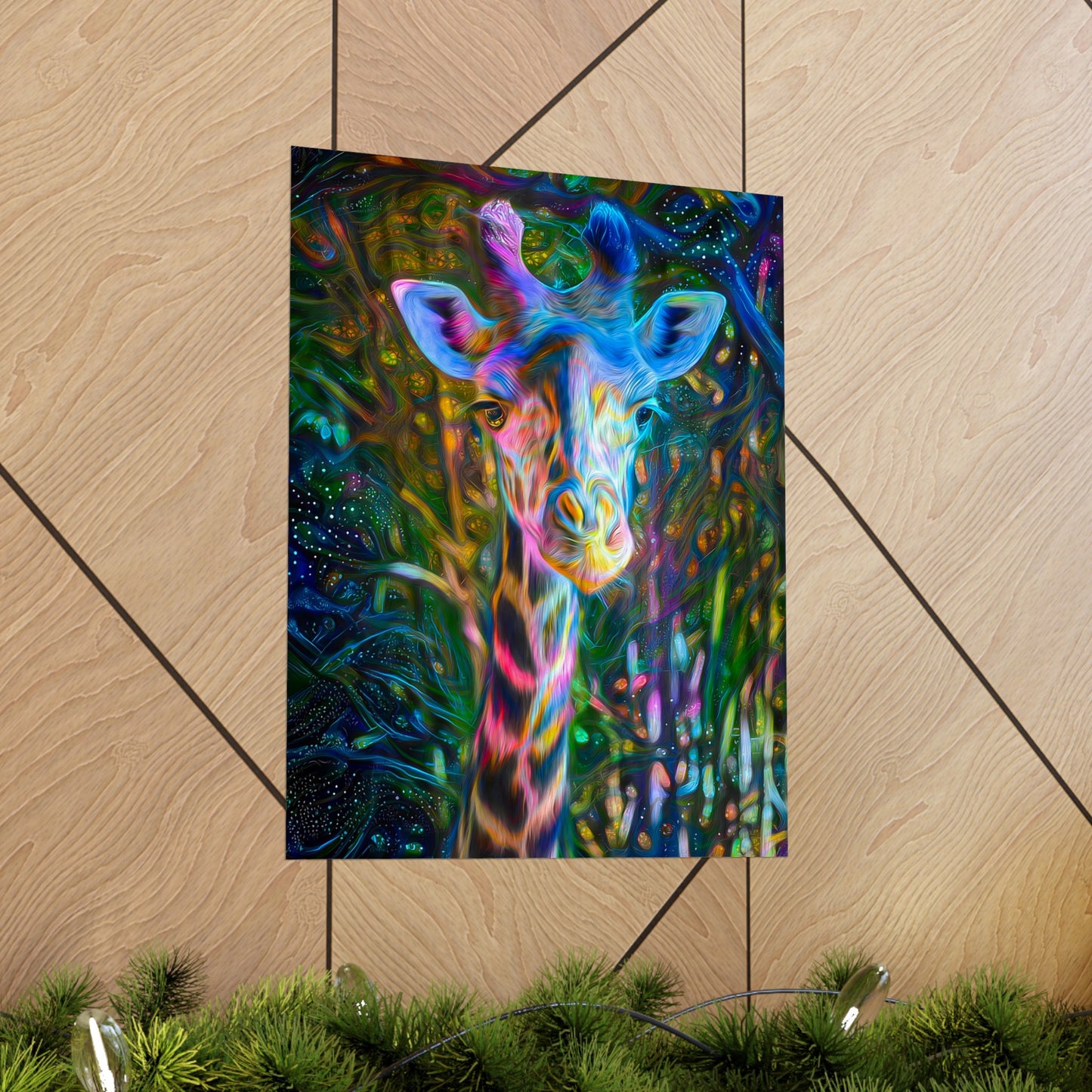 Gentle Dreaming Giant Giraffe Premium Matte vertical posters