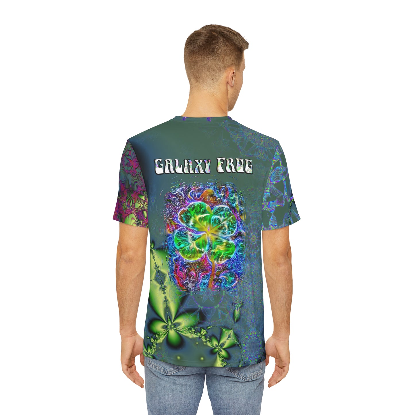 Galaxy Frog Fractal Cymagic Kaleidoscape Lucky Clover Tee