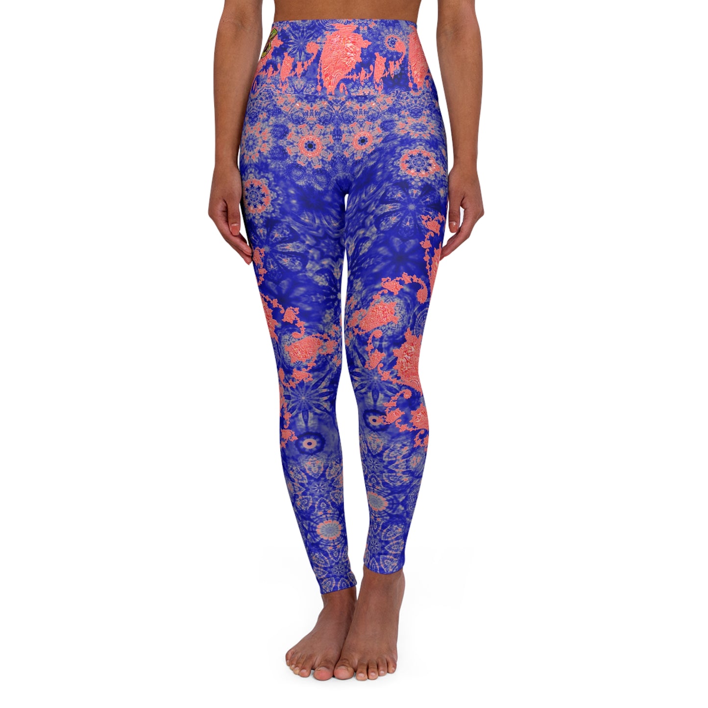 Galaxy Frog Fractal Cymagic Kaleidoscape High Waisted Yoga Leggings