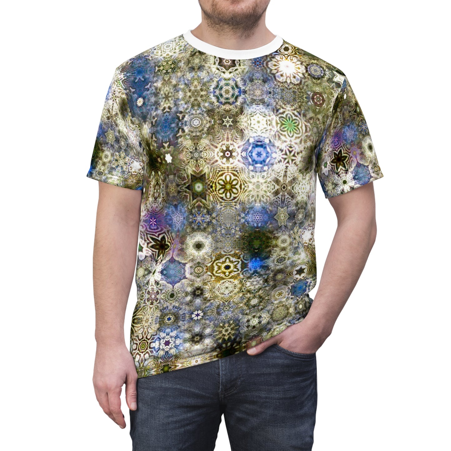 Galaxy Frog AOP Men's Cymatics Cut & Sew Tee 0002