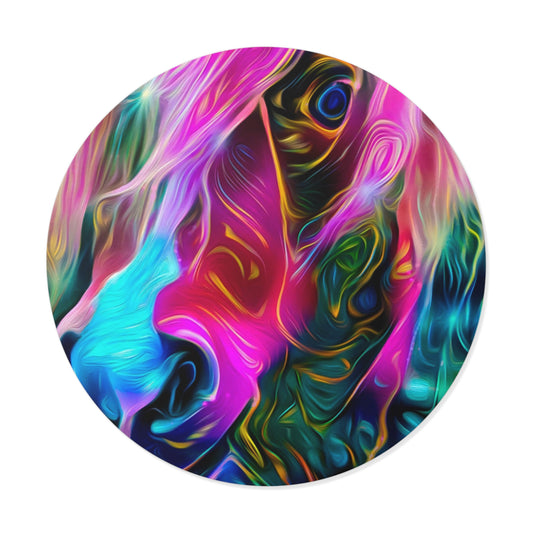 Galaxy Frog Horse Round Vinyl Stickers