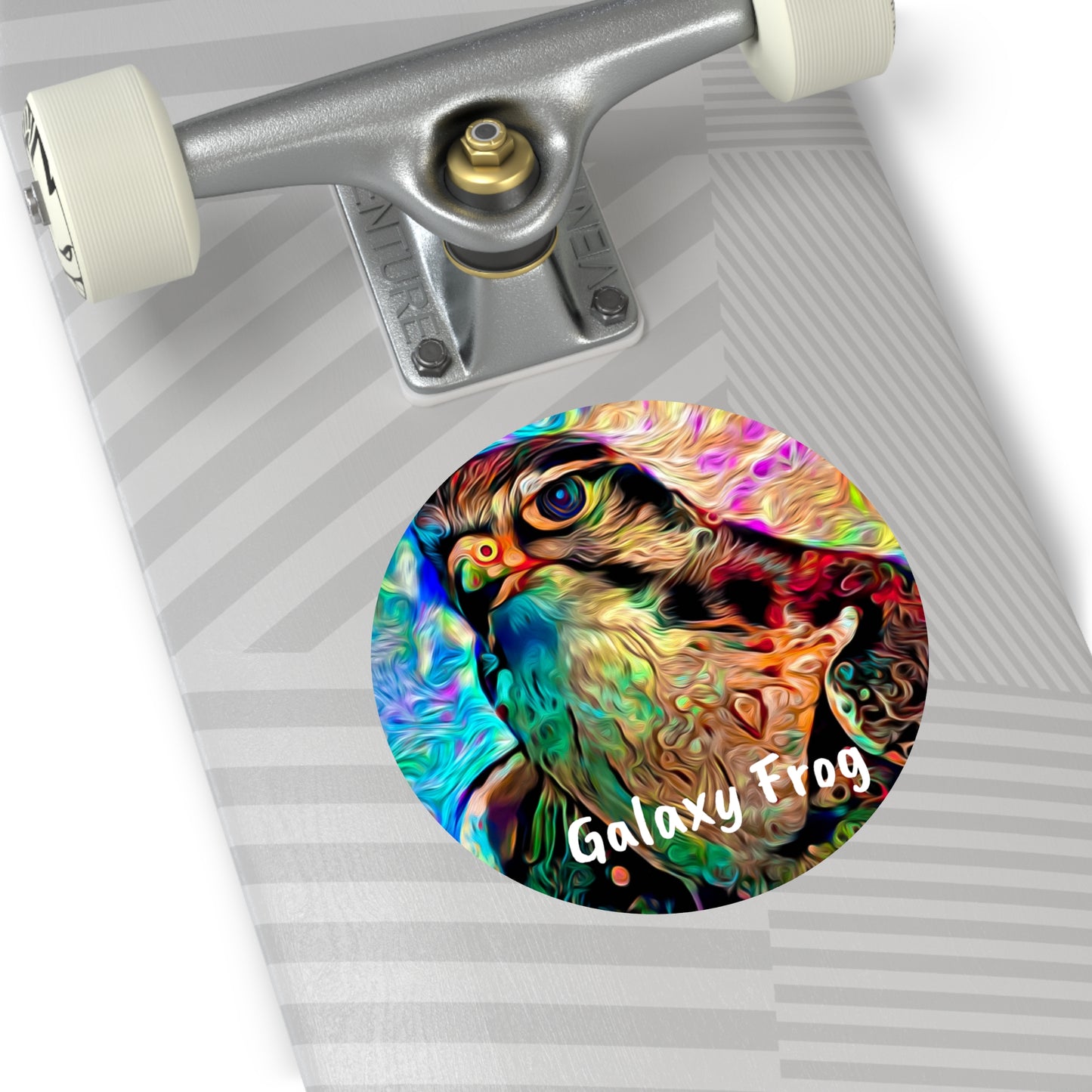 Galaxy Frog Hawk Round Vinyl Stickers