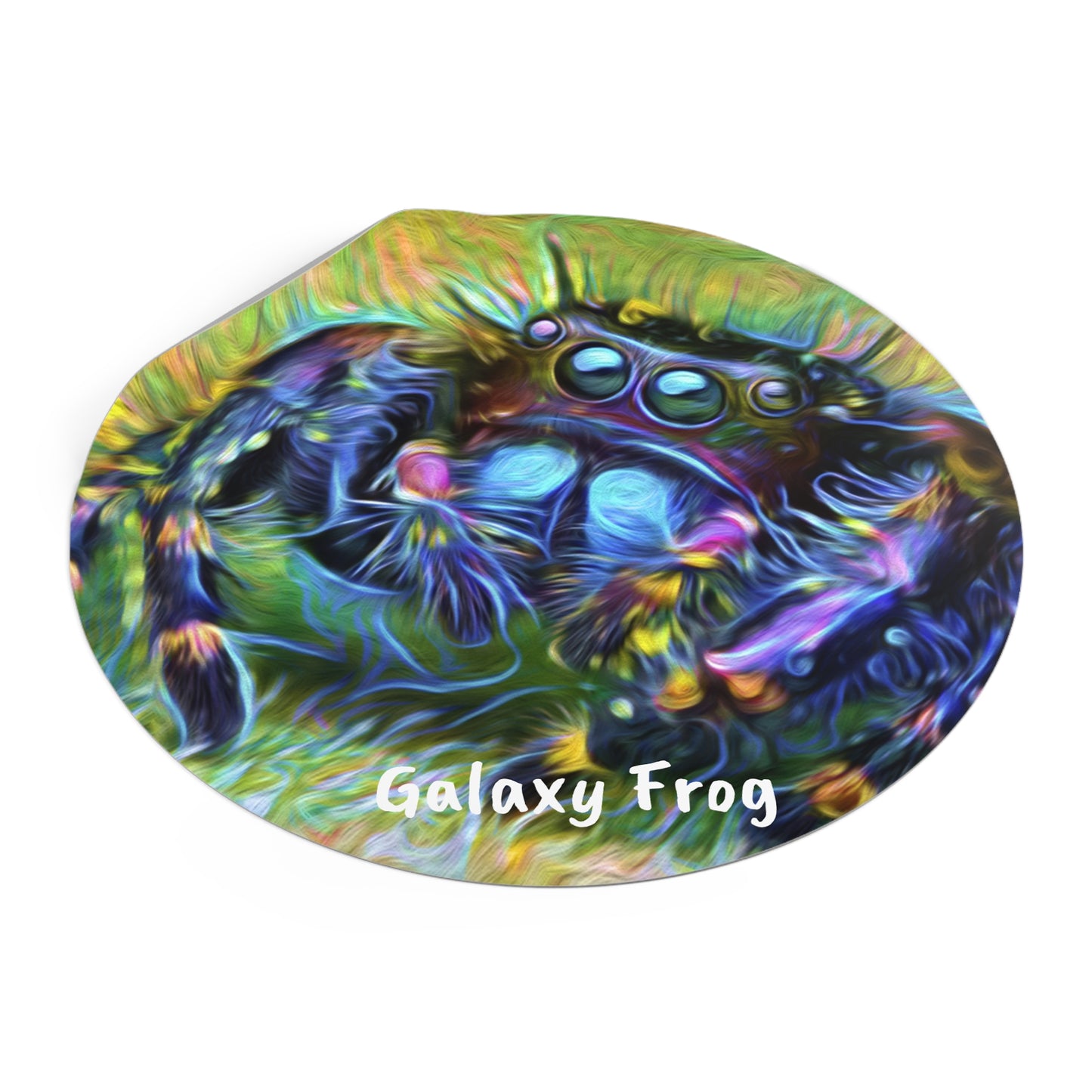 Galaxy Frog Spider Round Vinyl Stickers