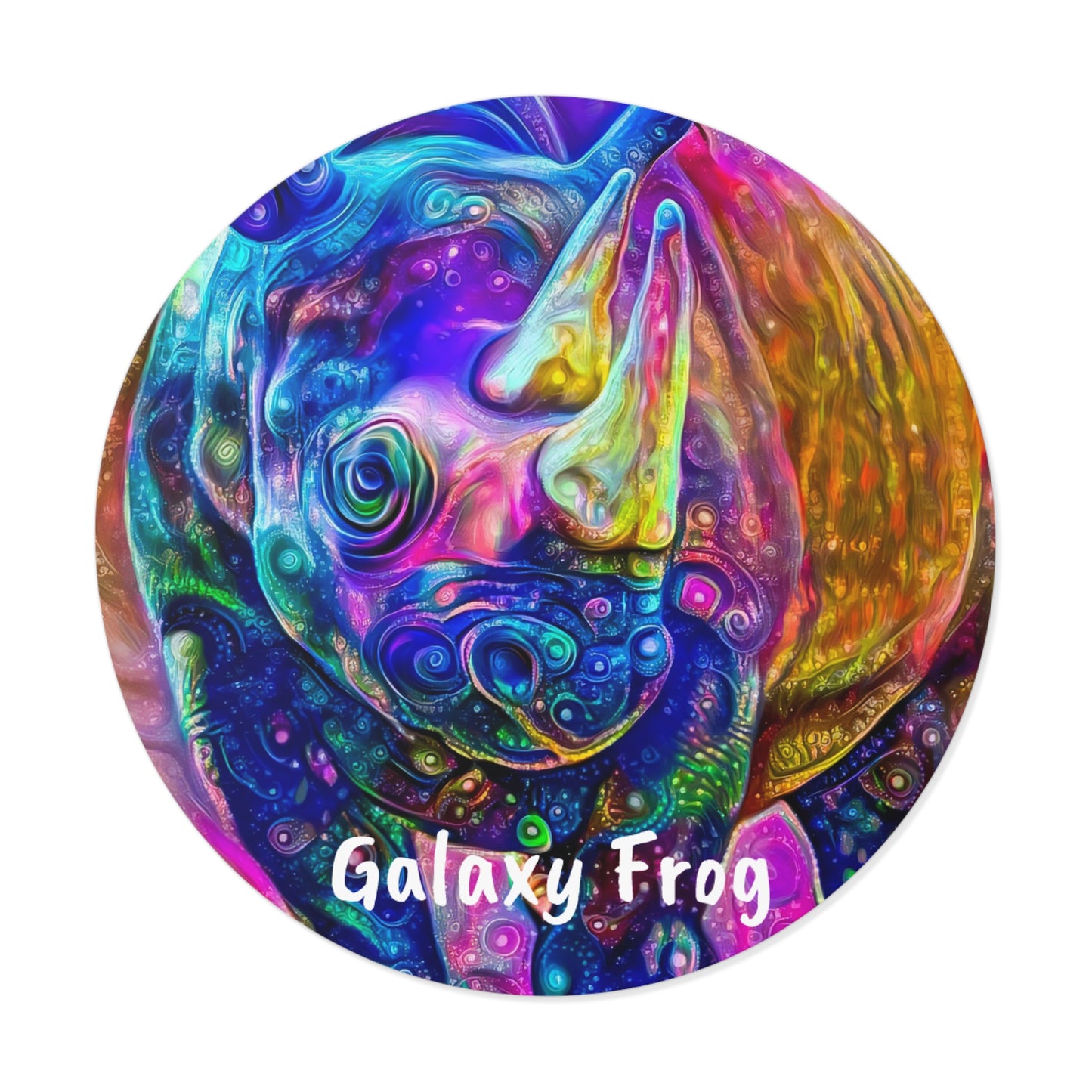 Galaxy Frog Rhino Round Vinyl Stickers