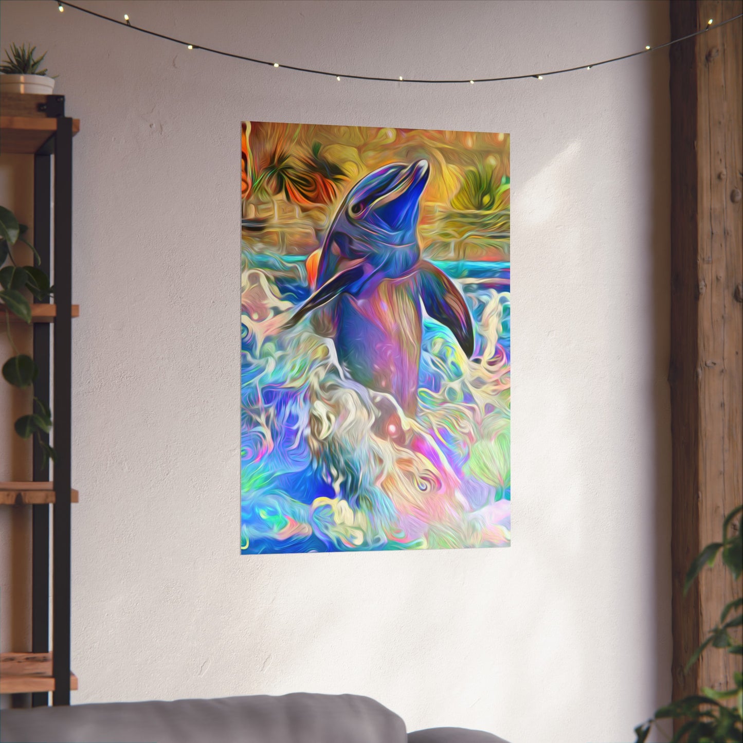 A Splash of Color Dolphin Premium Matte vertical posters