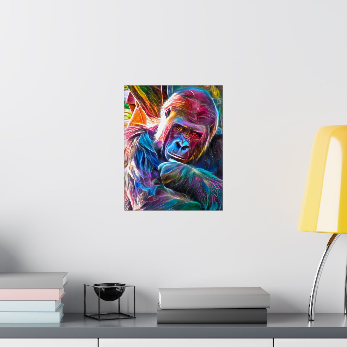 Neon Sunset Gorilla Premium Matte vertical posters