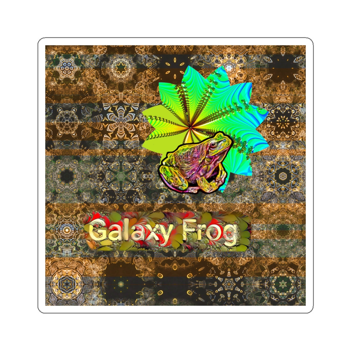 Fractal Cymatics Galaxy Frog Stickers