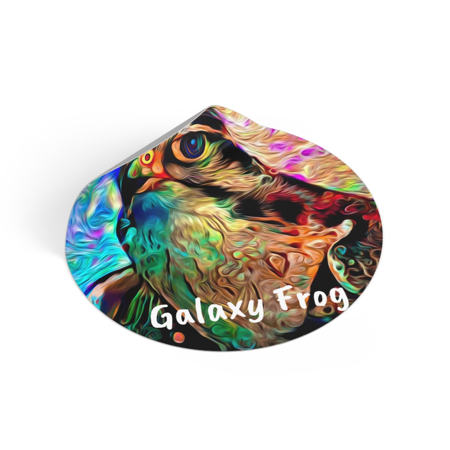 Galaxy Frog Hawk Round Vinyl Stickers