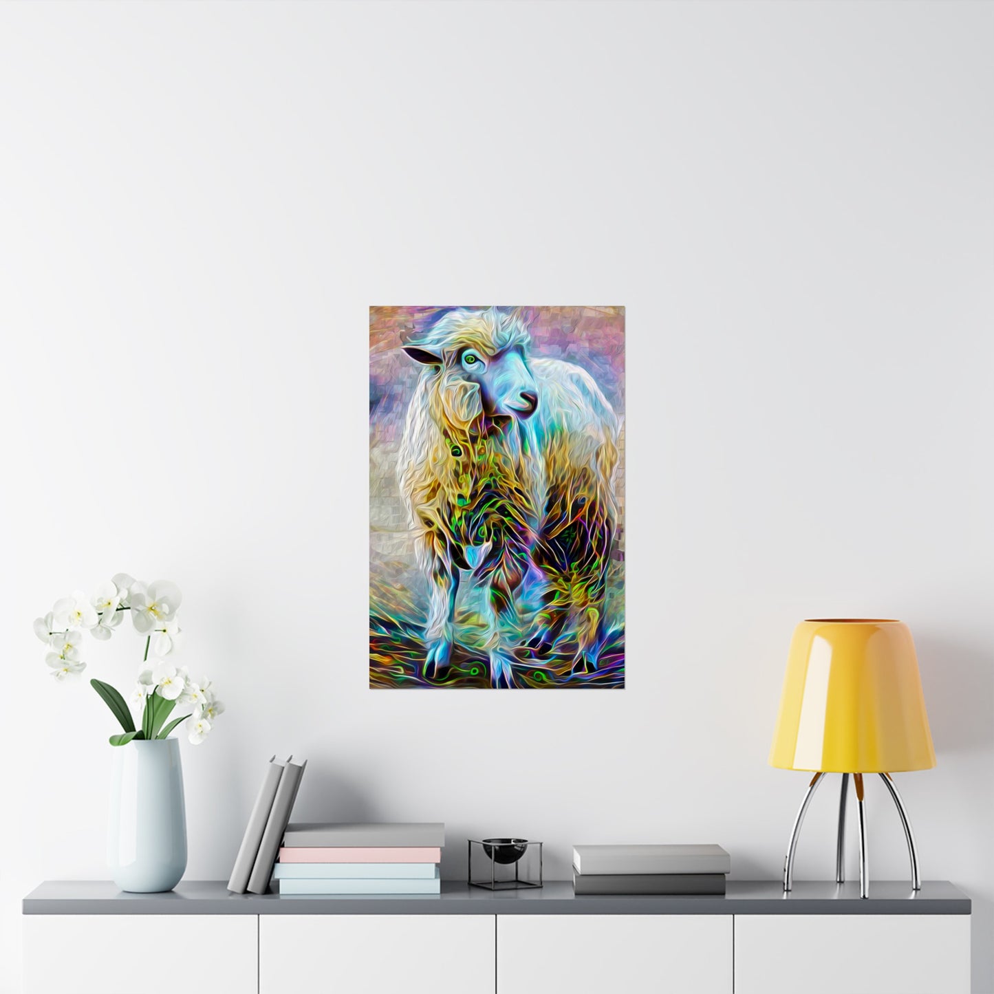 Sheering the Interdimensional Sheep Premium Matte vertical posters