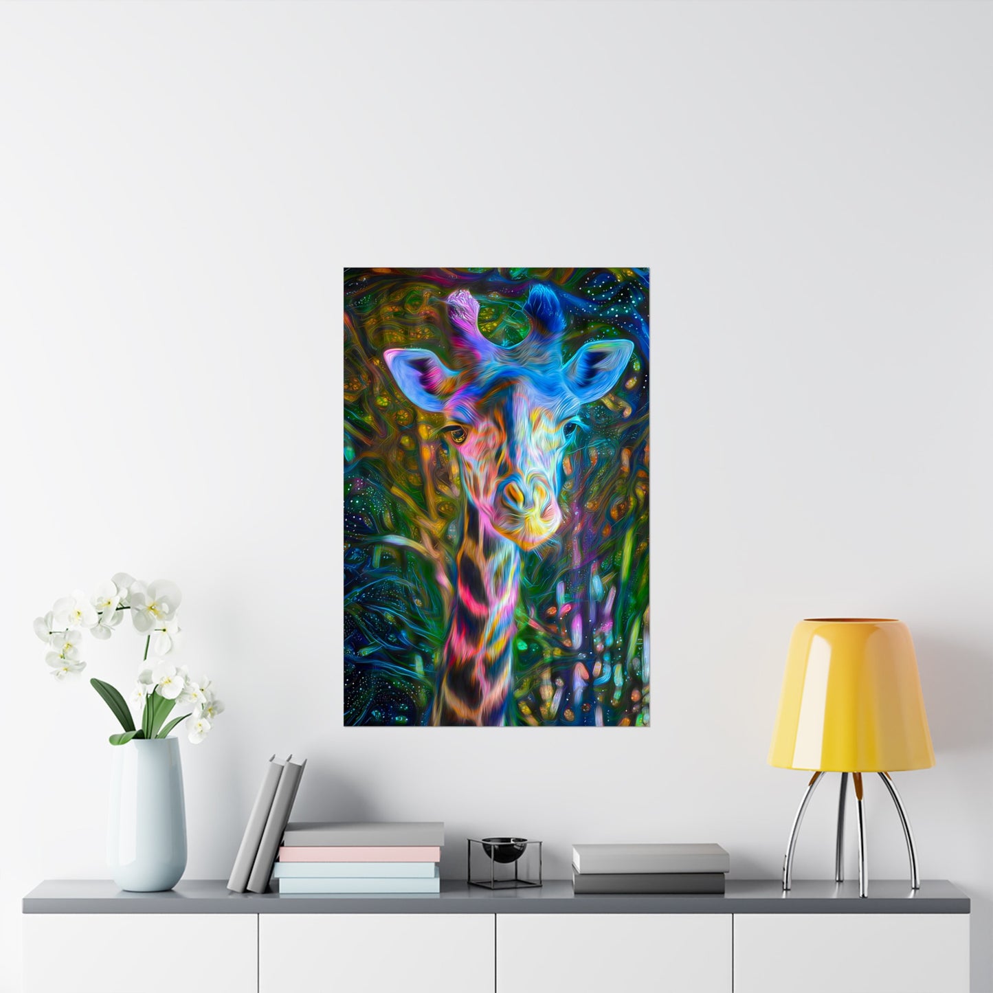 Gentle Dreaming Giant Giraffe Premium Matte vertical posters