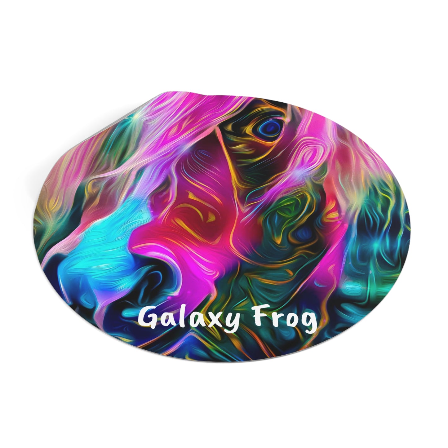 Galaxy Frog Horse Round Vinyl Stickers