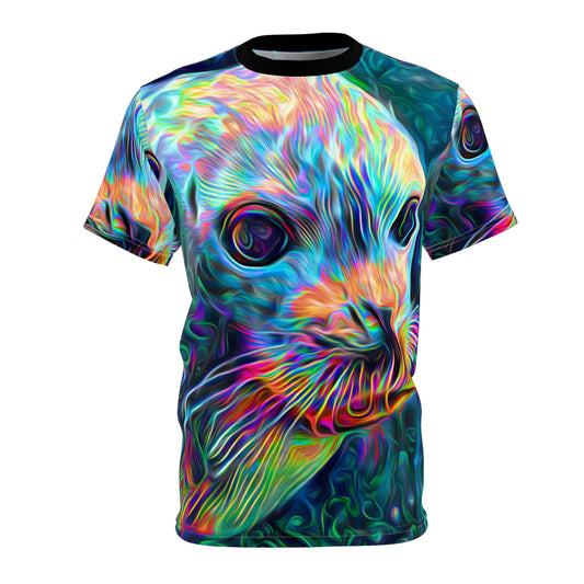 Deep Sea Drifting Seal Unisex AOP Cut & Sew Tee