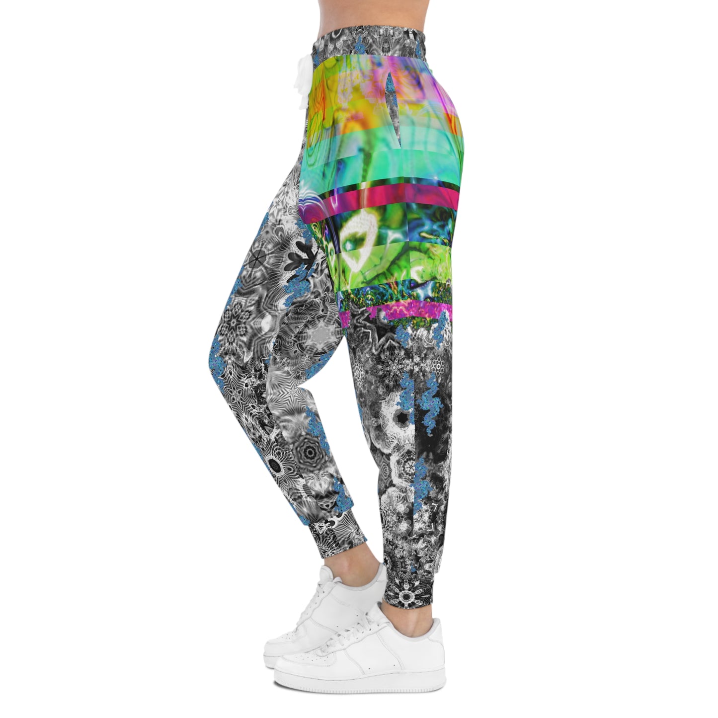 Galaxy Frog Fractal Cymatics Comfortable Athletic Joggers (AOP) 0001