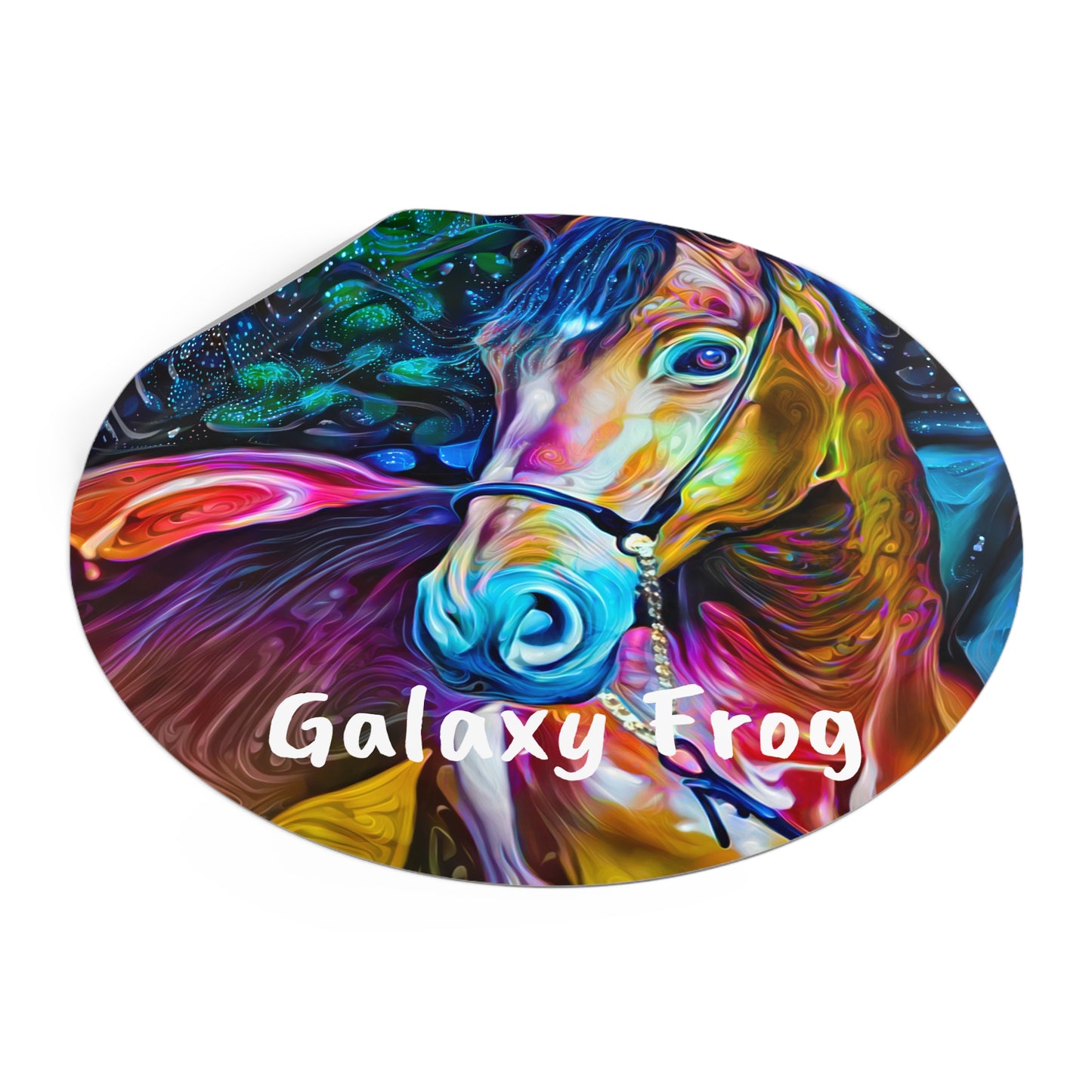 Galaxy Frog Horse 2 Round Vinyl Stickers