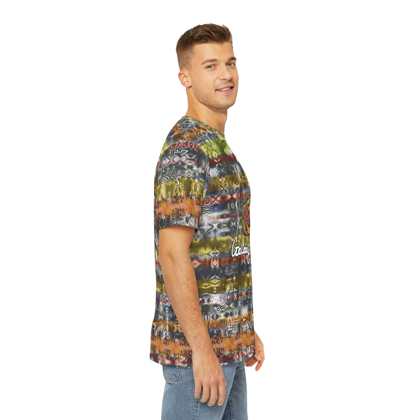 Galaxy Frog Fractal Cymatics Art Men's Polyester Tee (AOP) 0005